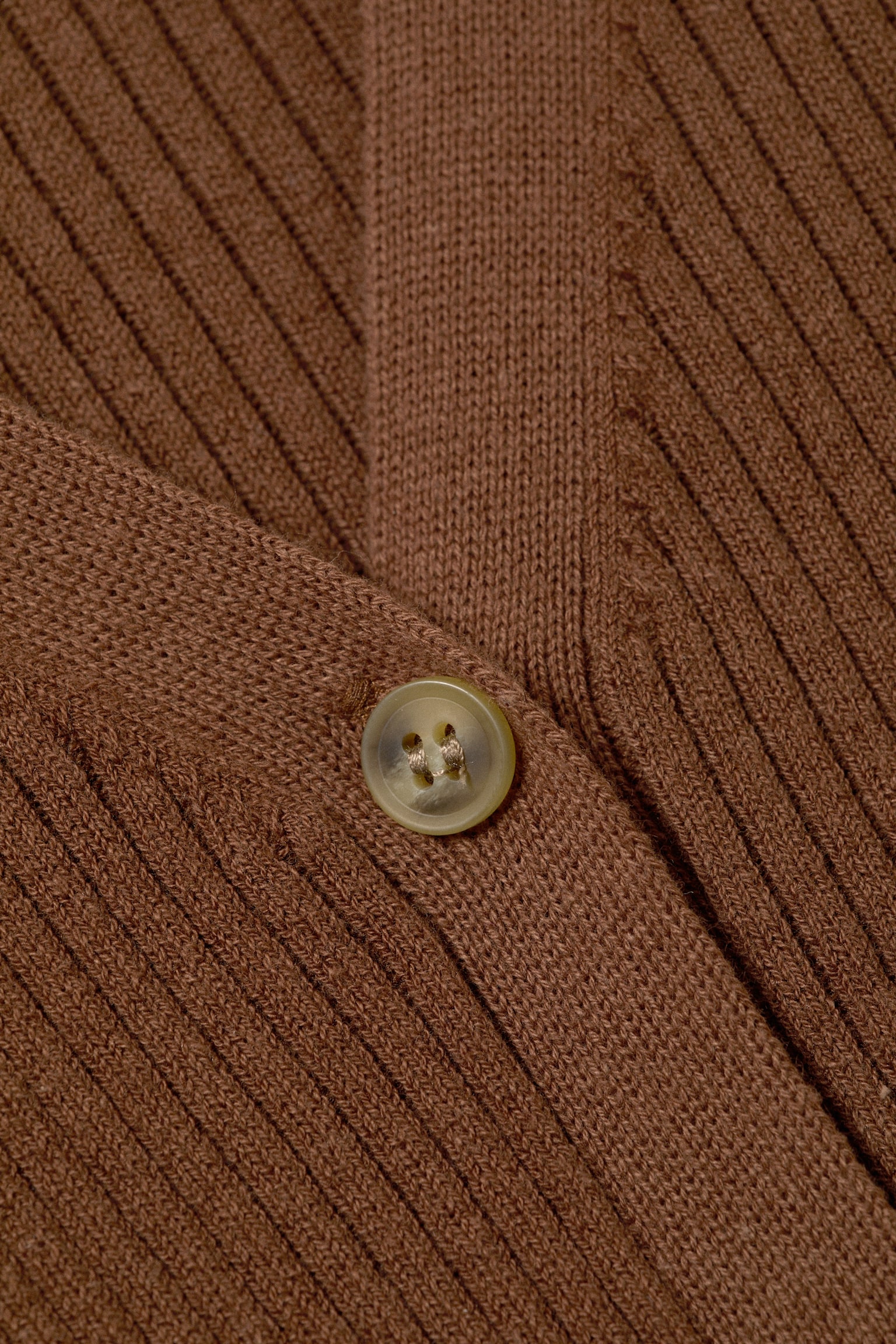 Kardigan w serek - Ciemnobrązowy/Jasnożółty w paski - 5