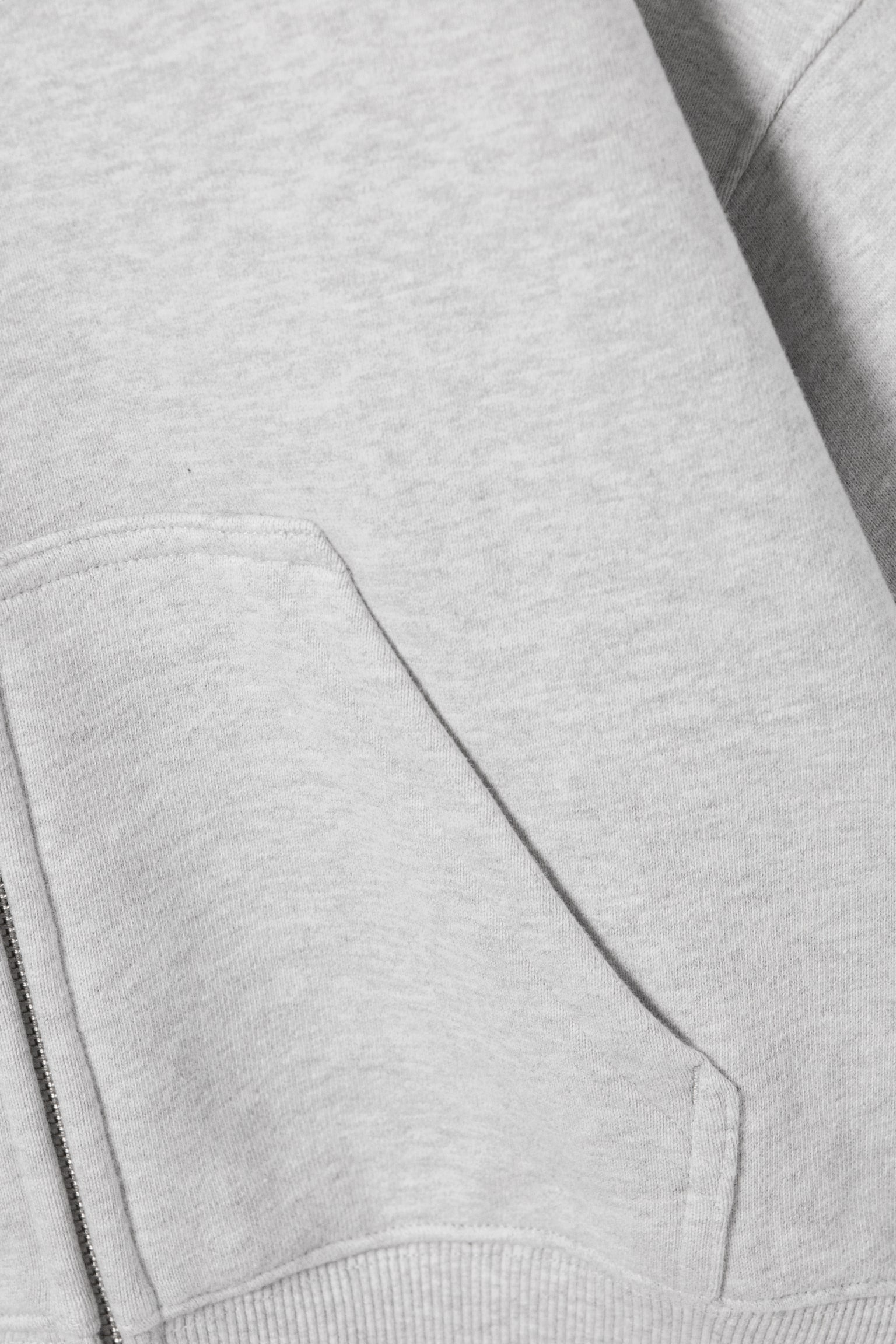 Hanorac scurt cu fermoar și croială boxy - Gri Melange/Albastru Spălat - 4