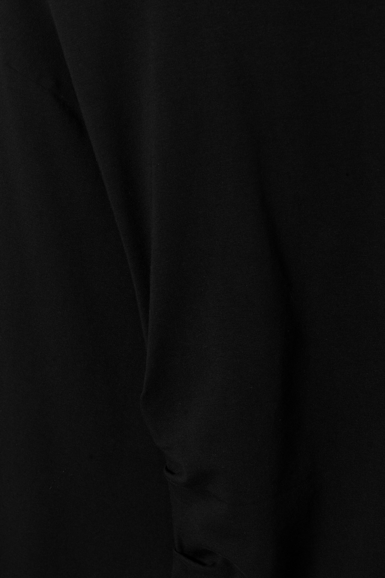 T-shirt froncé à manches longues - Noir/Blanc/Mélange gris rayé - 5