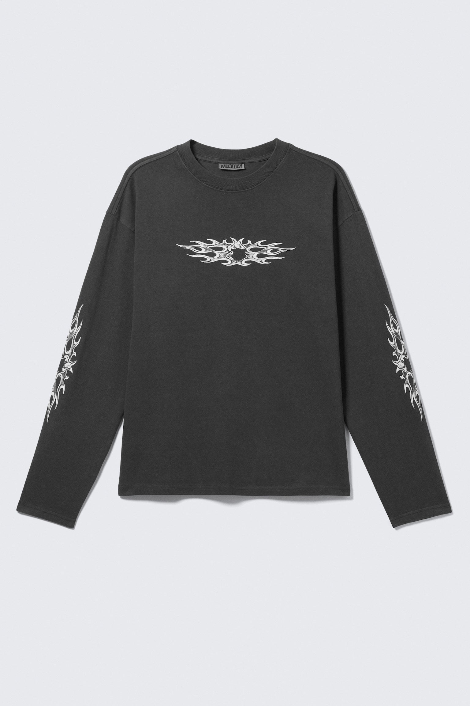 Kastiges Langarmshirt mit Grafikprint - Dunkelgrau - Air Flame/Schwarz - "Midnight Nightmare"/Weiß - Skelett-Engel/Dunkelgrau - Tristar/Weiß - Wütende Panther - 2