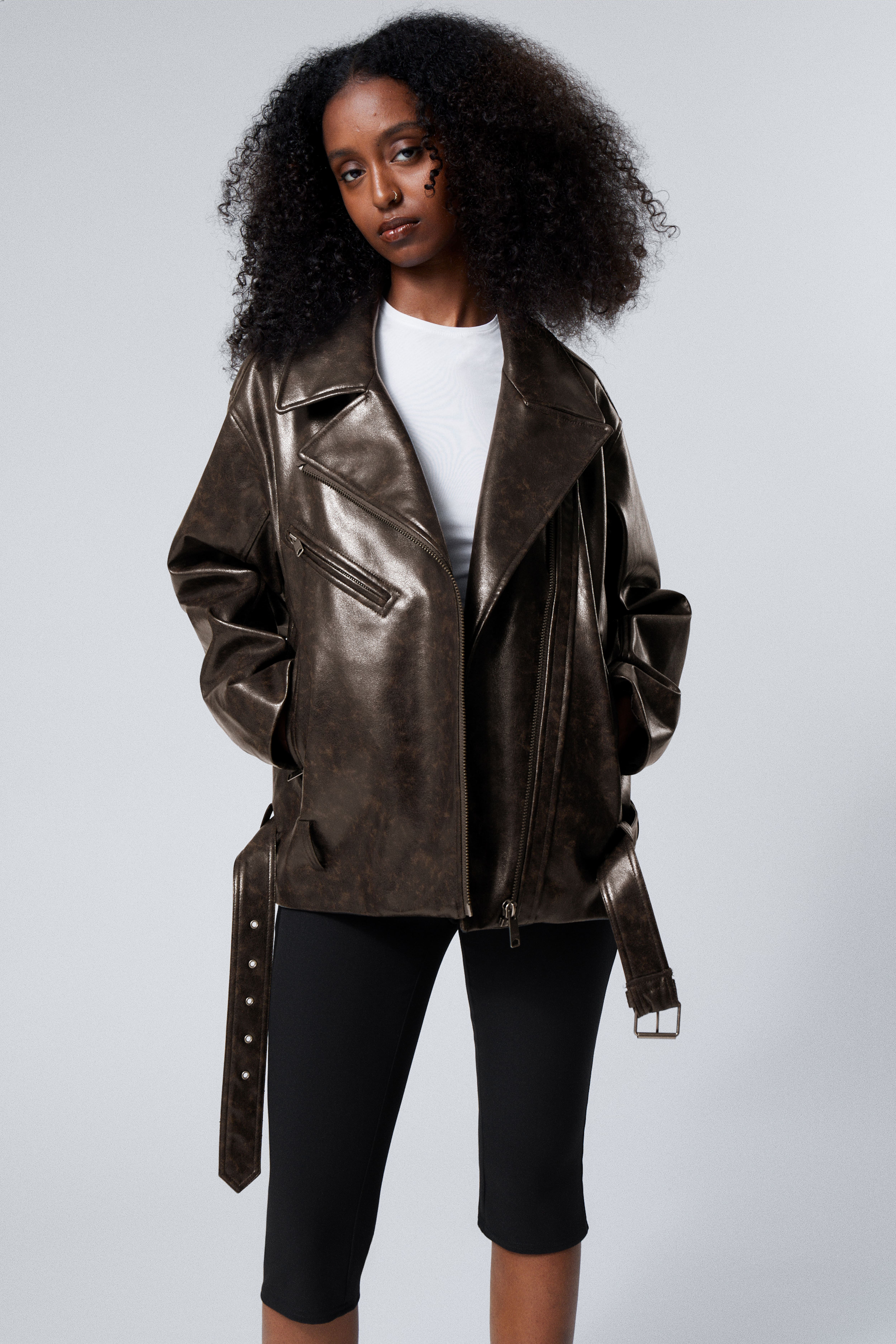 Faux leather jacket womens h&m best sale