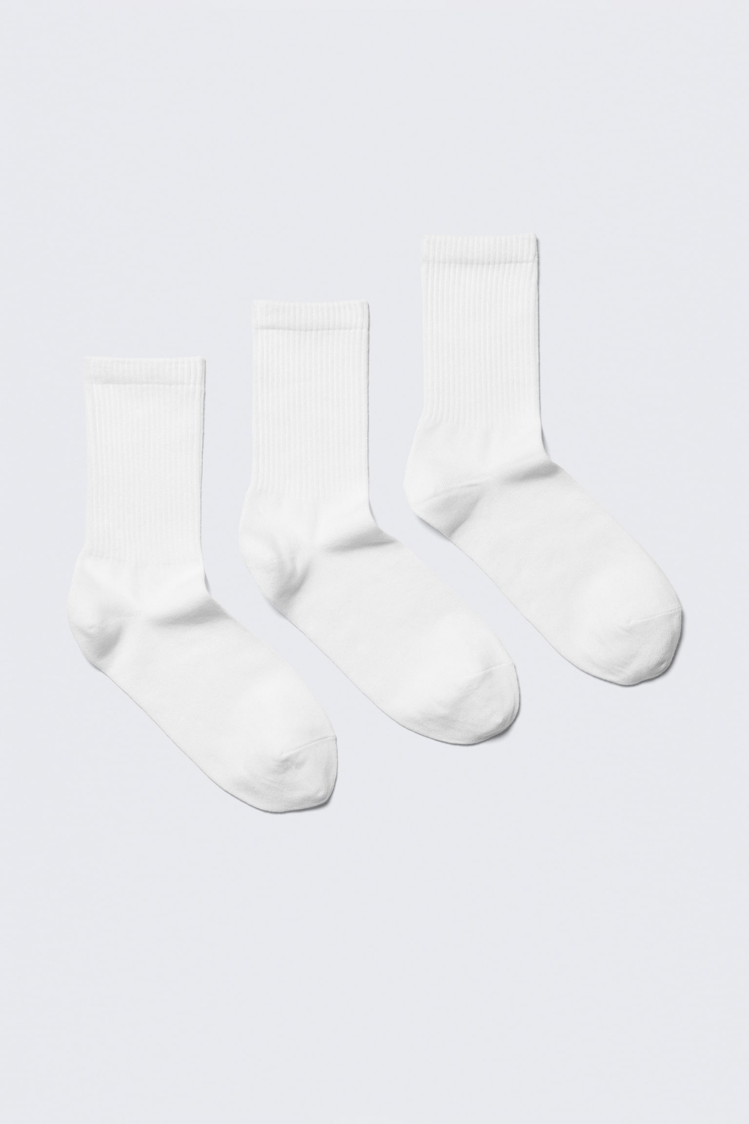 Confezione da 3 paia di calzini sportivi a coste - Bianco/Grigio mélange/Grigio scuro/Grigio chiaro/Viola - 1