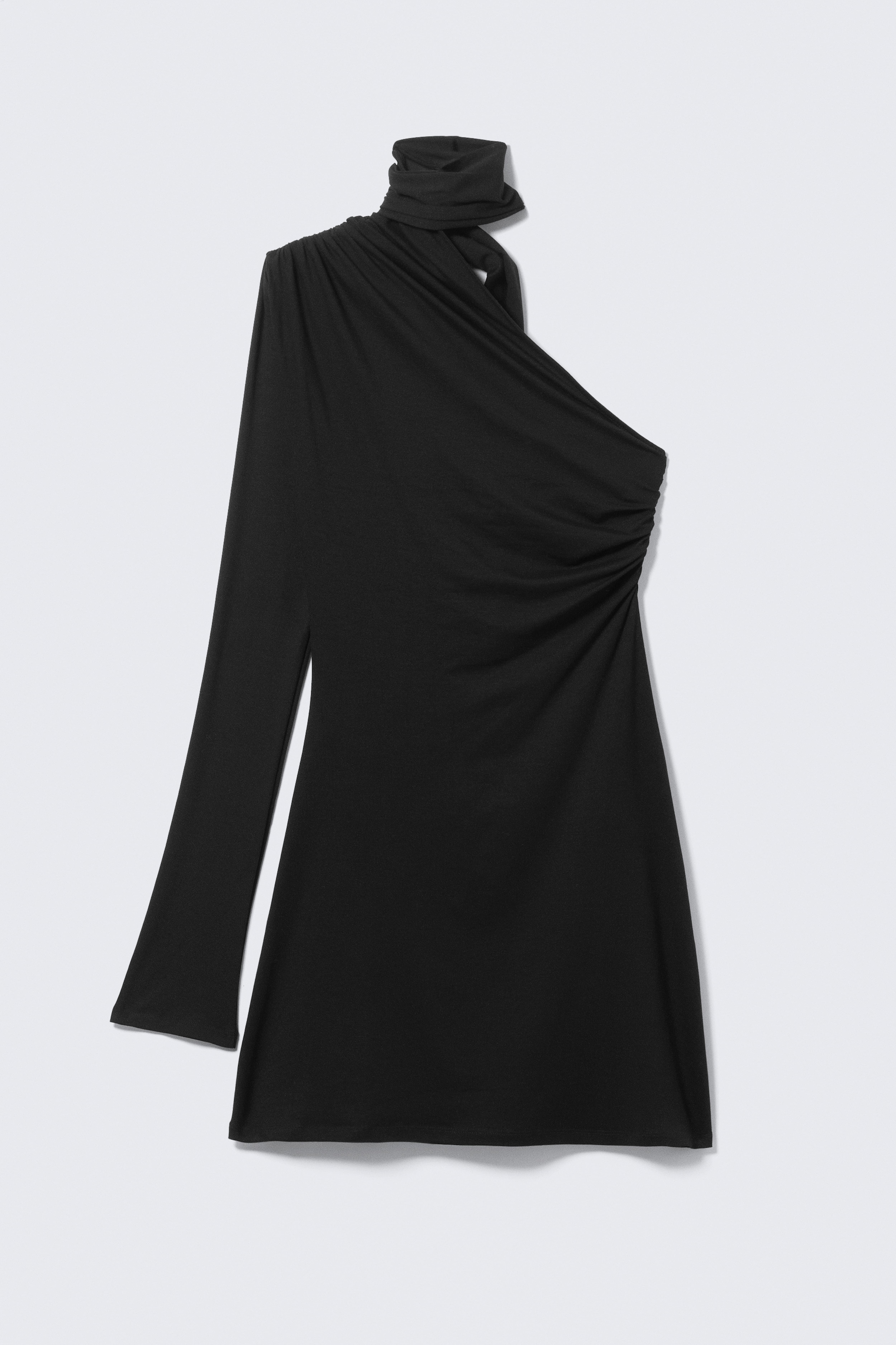 Mini-robe asymétrique à une manche - Noir