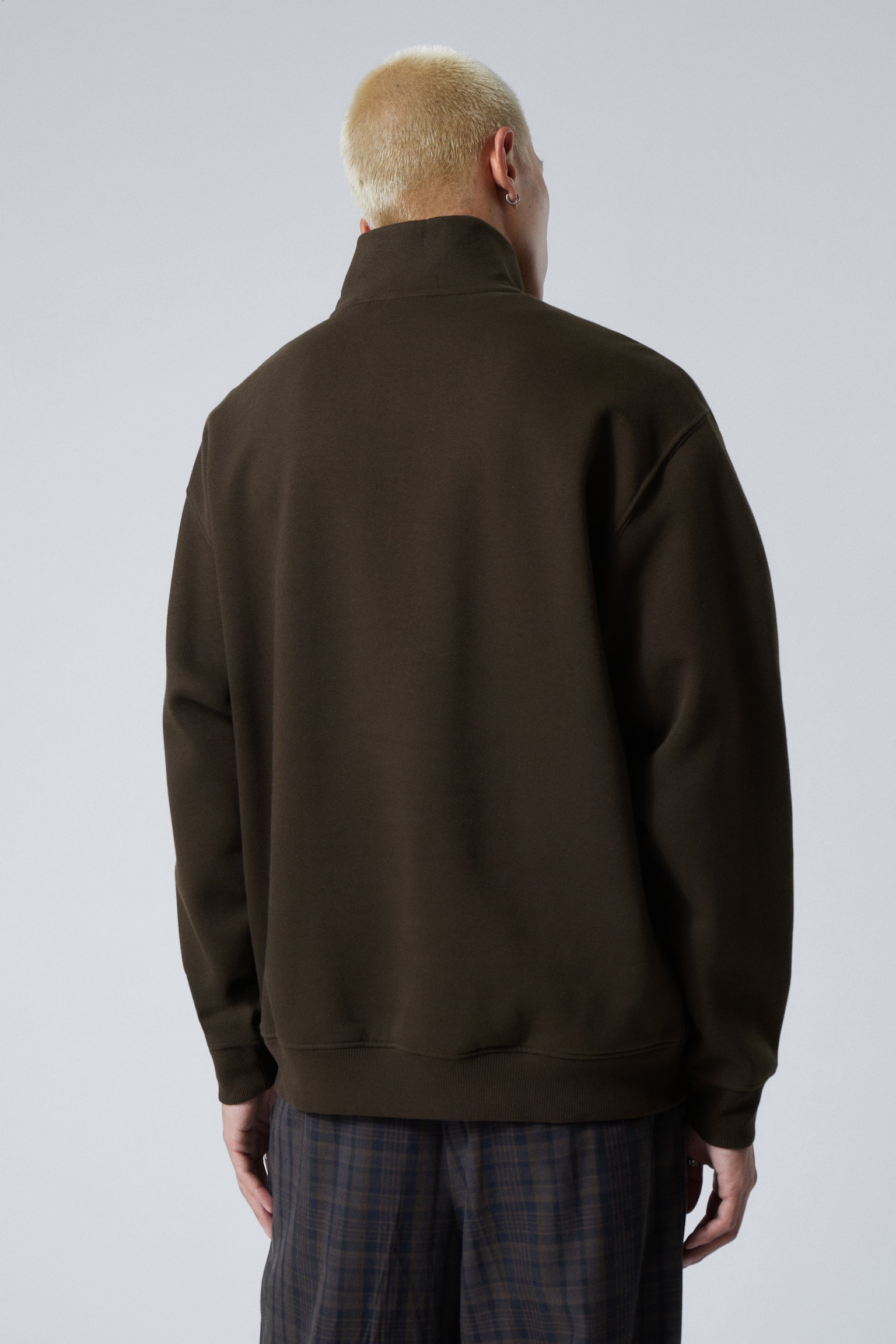 Relaxed Heavy Half Zip Sweater - Dark Brown/Dark Blue/Light Grey/Dusty Grey/Black/Dark Khaki Green - 3