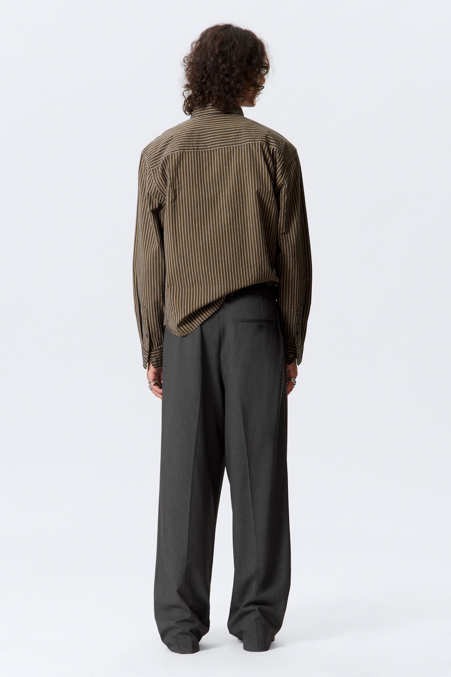 Oversized pantalon van Uno - Donkergrijs/Donkergrijs met krijtstreep/Donker marineblauw/Zwart/Donkerbruin/Gestreept grijs - 4