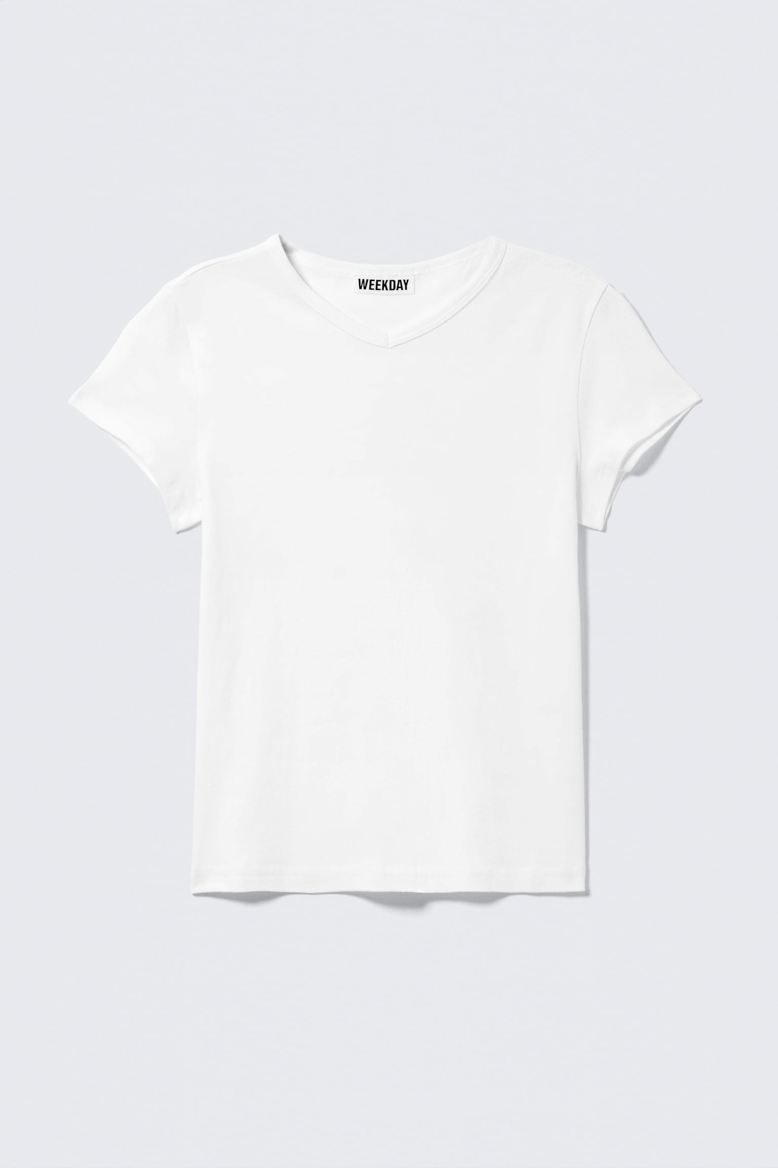 T-shirt slim V-neck a maniche corte - Bianco/Nero - 1