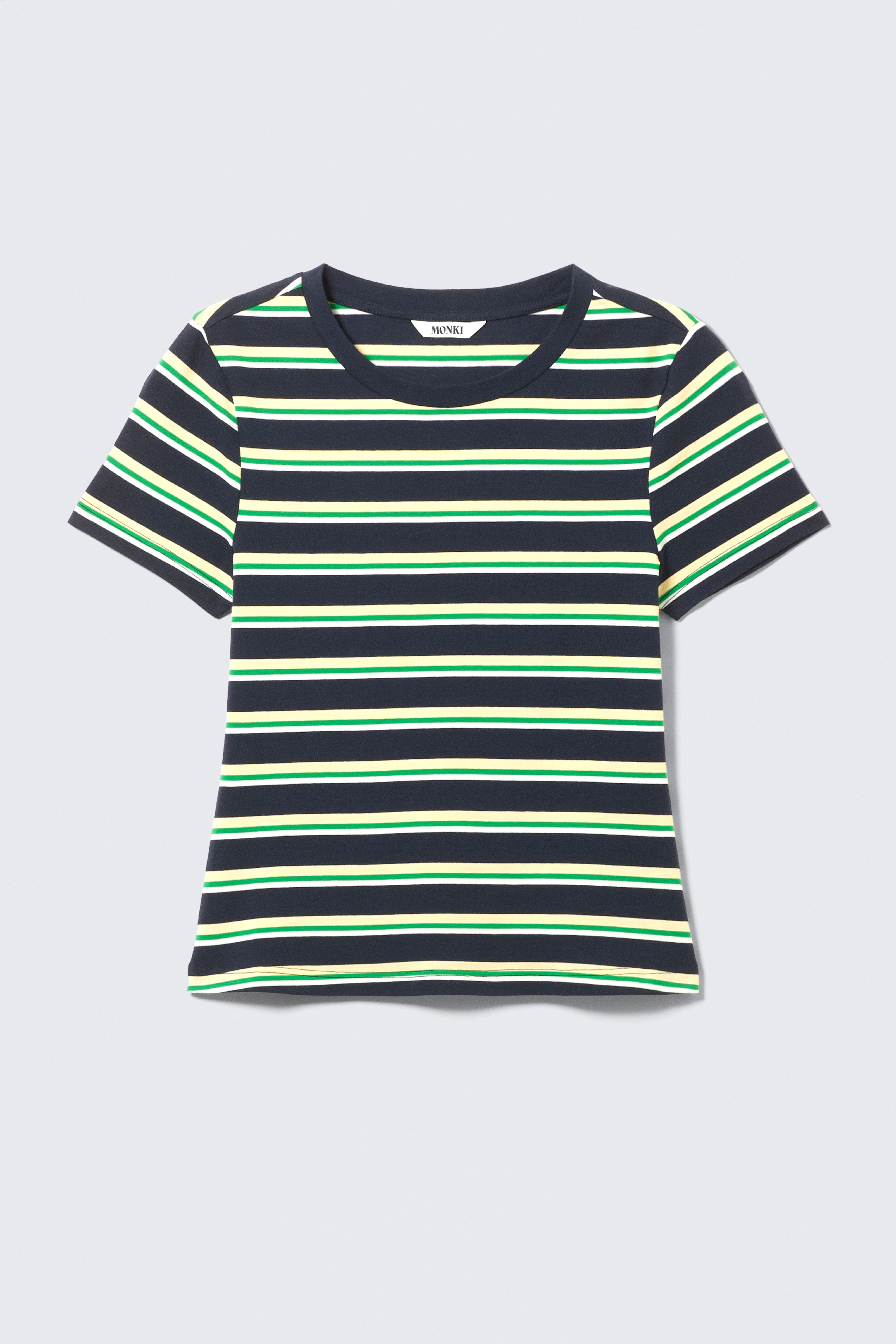 Mini T-shirt aderente - blu scuro/verde a righe/Bianco/Grigio mélange