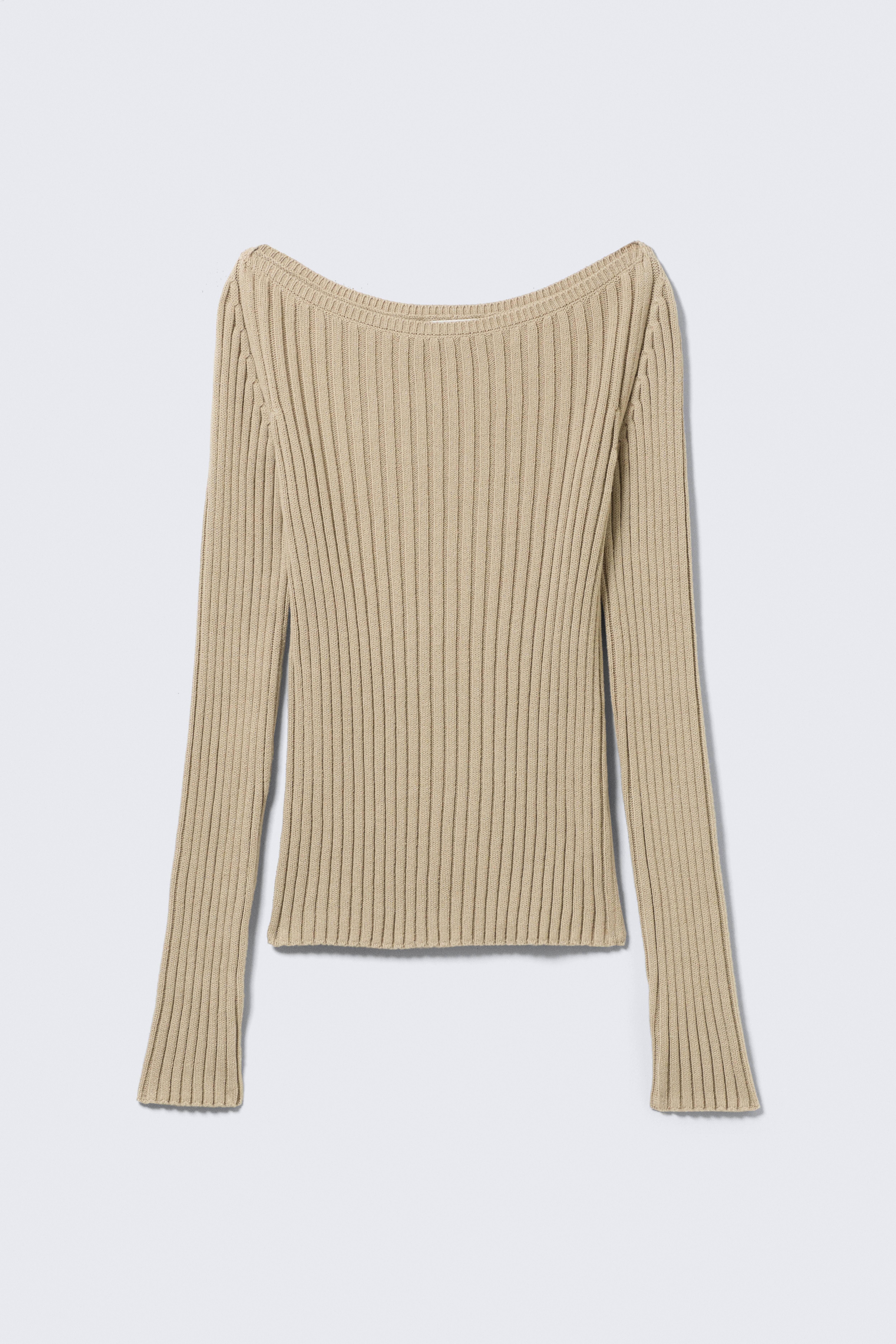 Pullover a girocollo - Beige/Rusty Brown