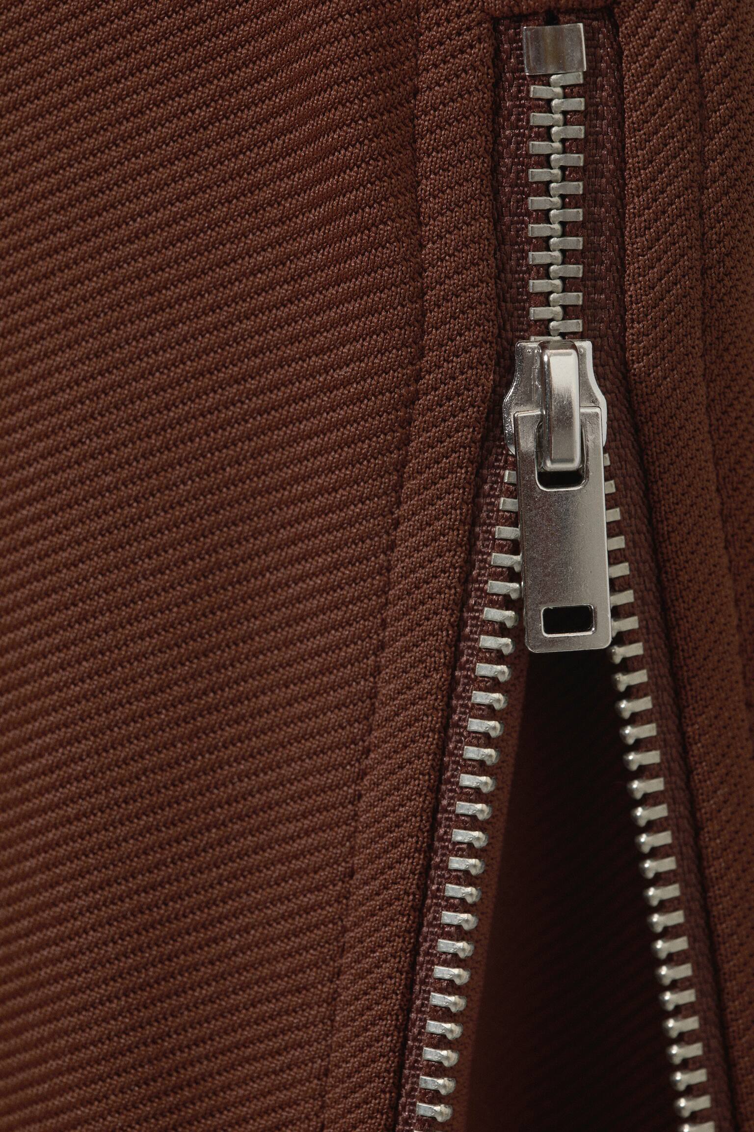 Pantaloni flare con zip - Marrone/Nero - 3