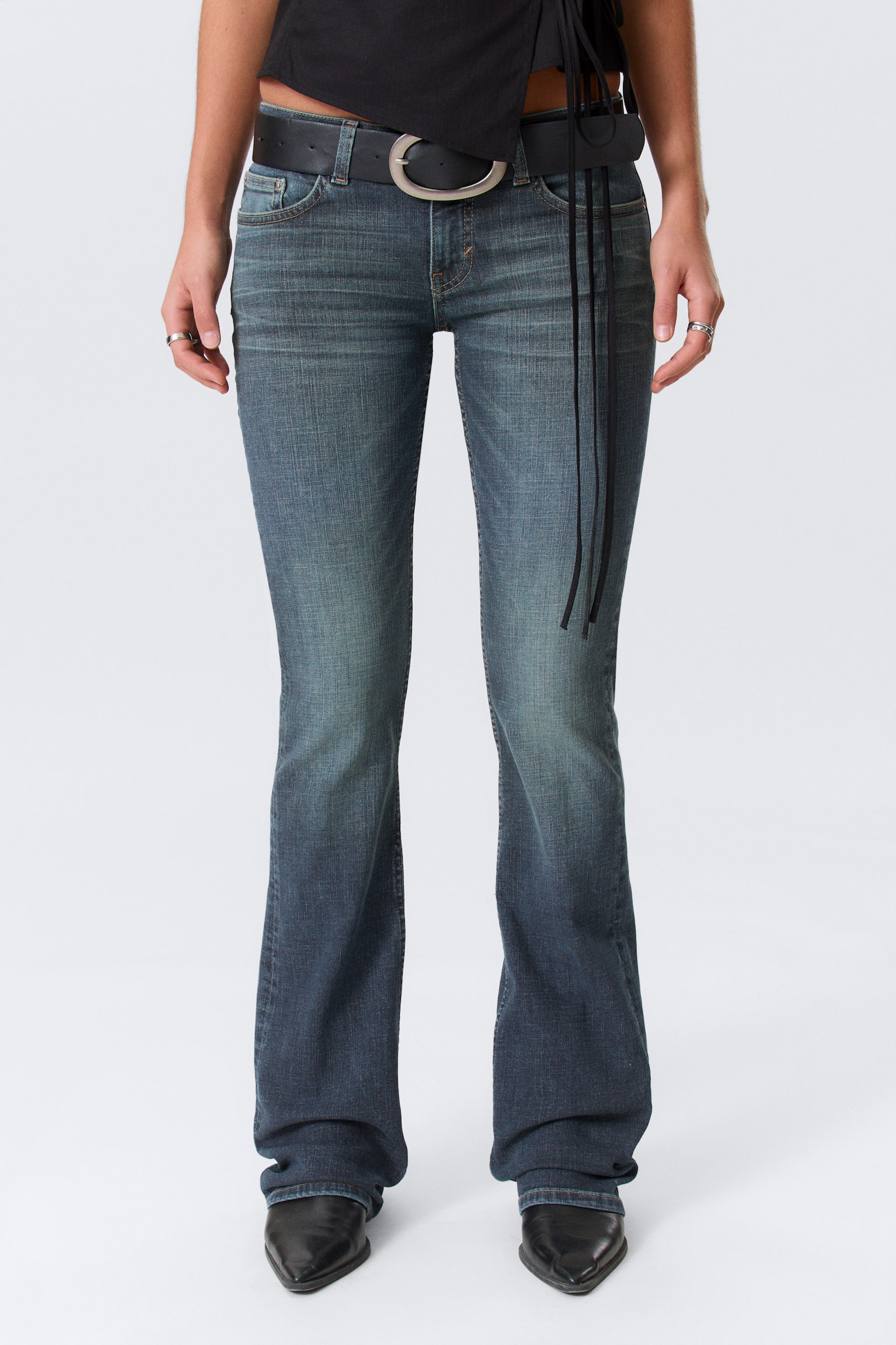 Luna Low Rise Skinny Bootcut Leg Jeans - Blue Hymn - Medium Blue/Blue Rinse – Donkerblauw - 6