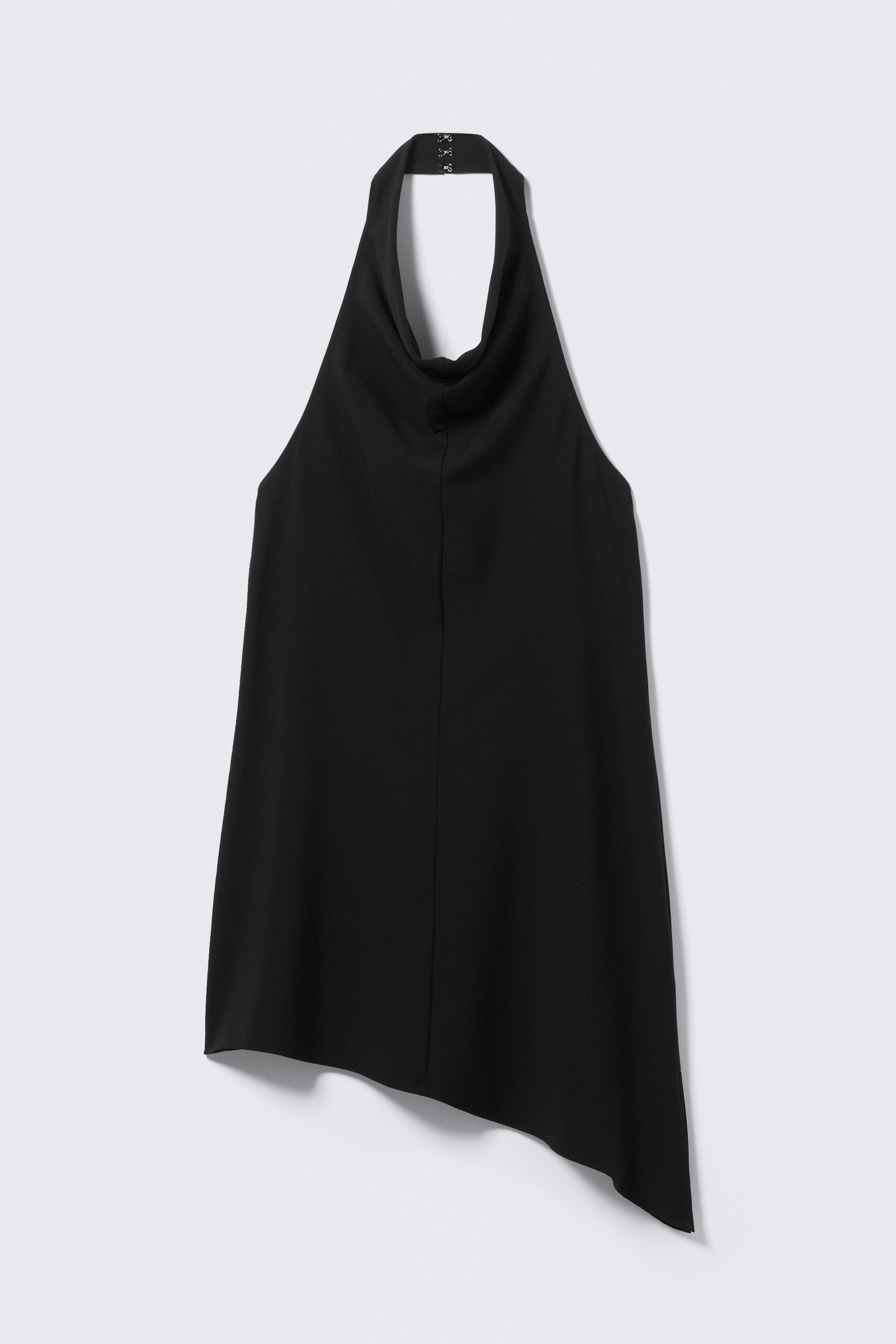 Midikleid mit Neckholder und Wasserfallausschnitt - Black/Dunkelgrau gestreift