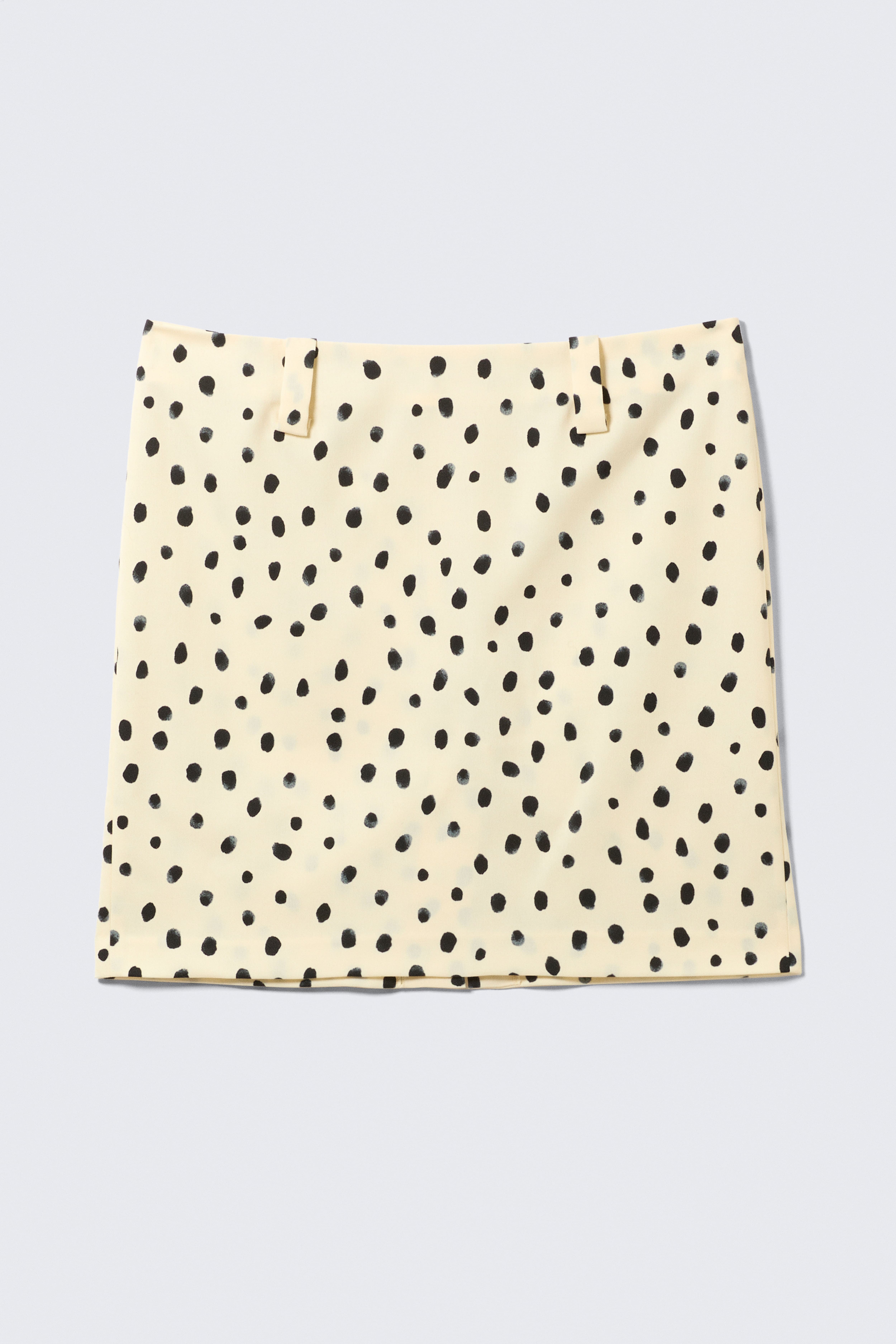 Jupe midi taille basse - Jaune clair - Pois