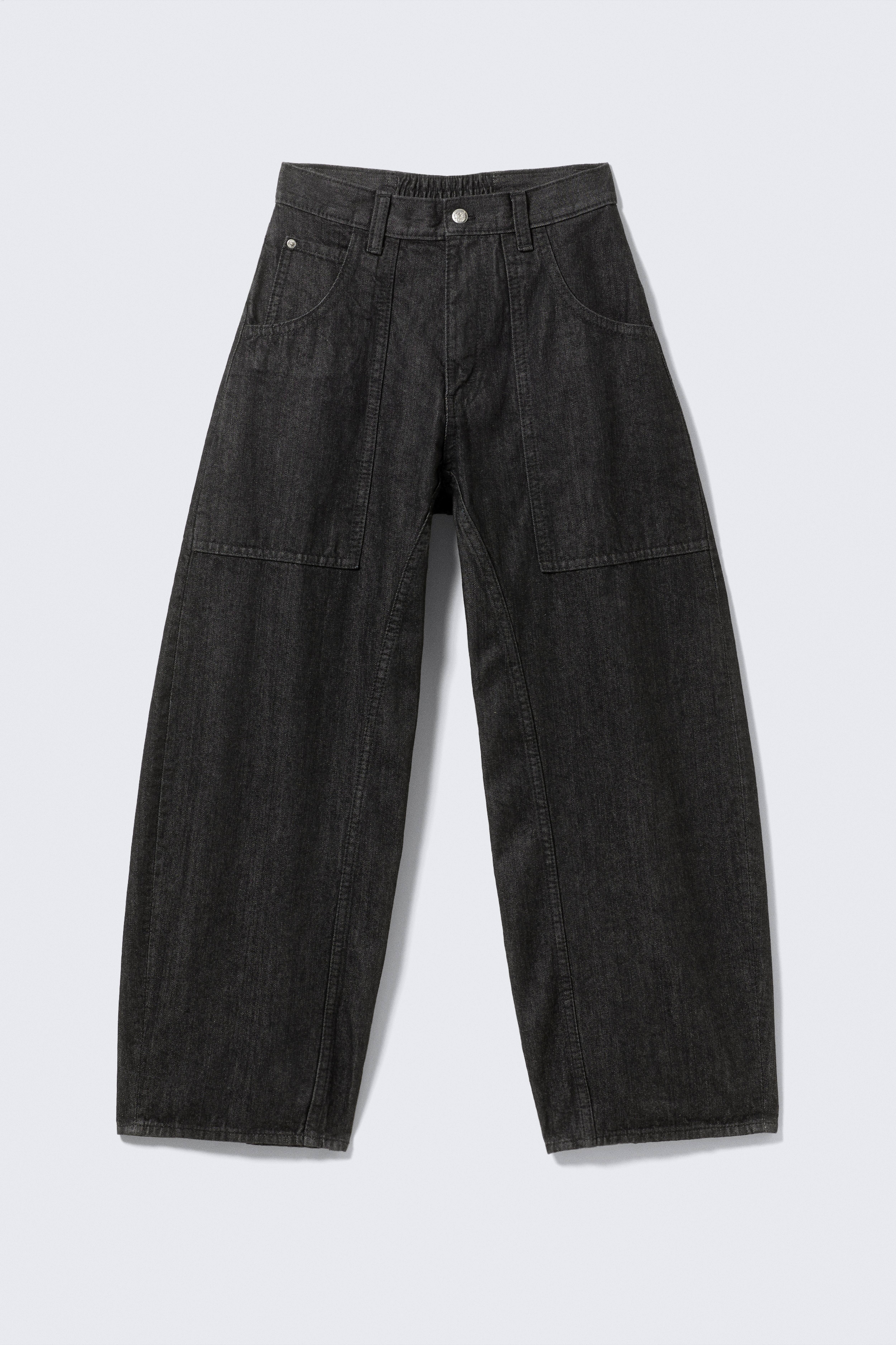 Dunno Loose Barrel Leg Jeans taille basse unisexe - Black Rinse - Noir/02 Bleu - Bleu moyen/Cloudy Blue - Medium Blue
