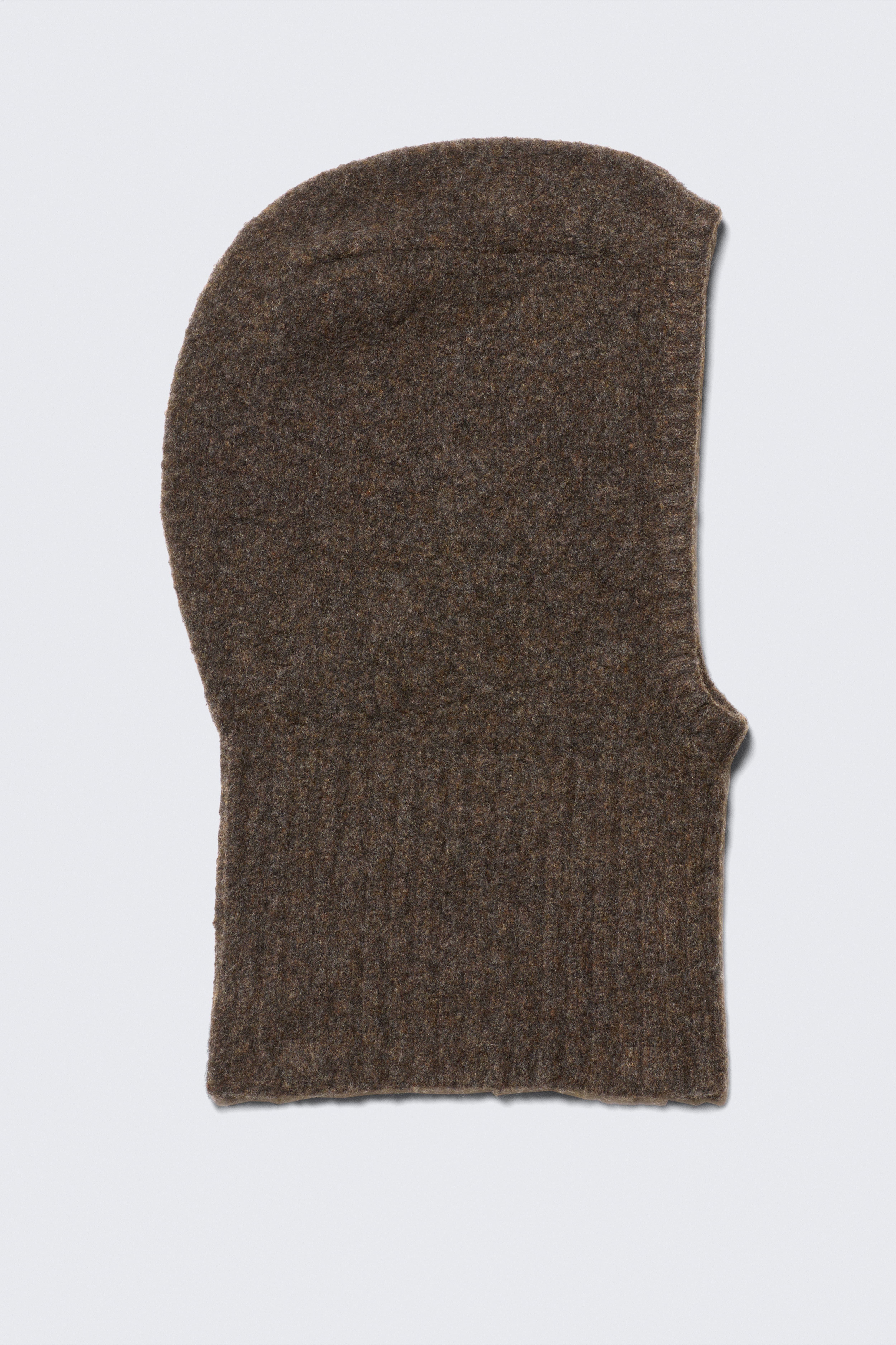 Weiche, gerippte Strickkapuze - Dunkelbraun