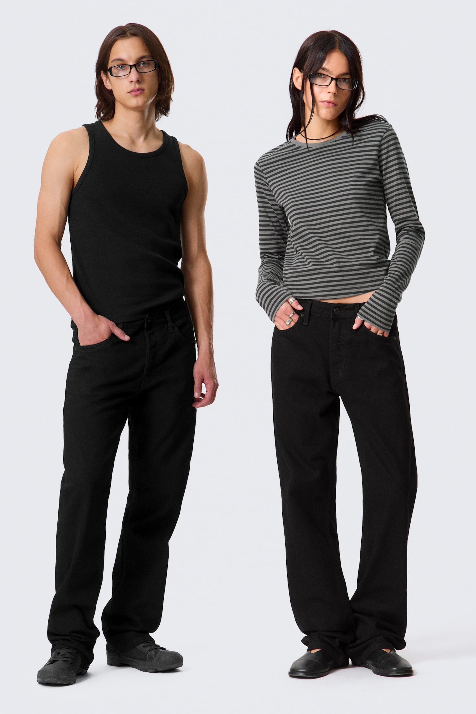 Orbit Mid Waist Regular Straight Leg Jeans - Black Rinse – Zwart/Board Blue - Medium Blue - 1