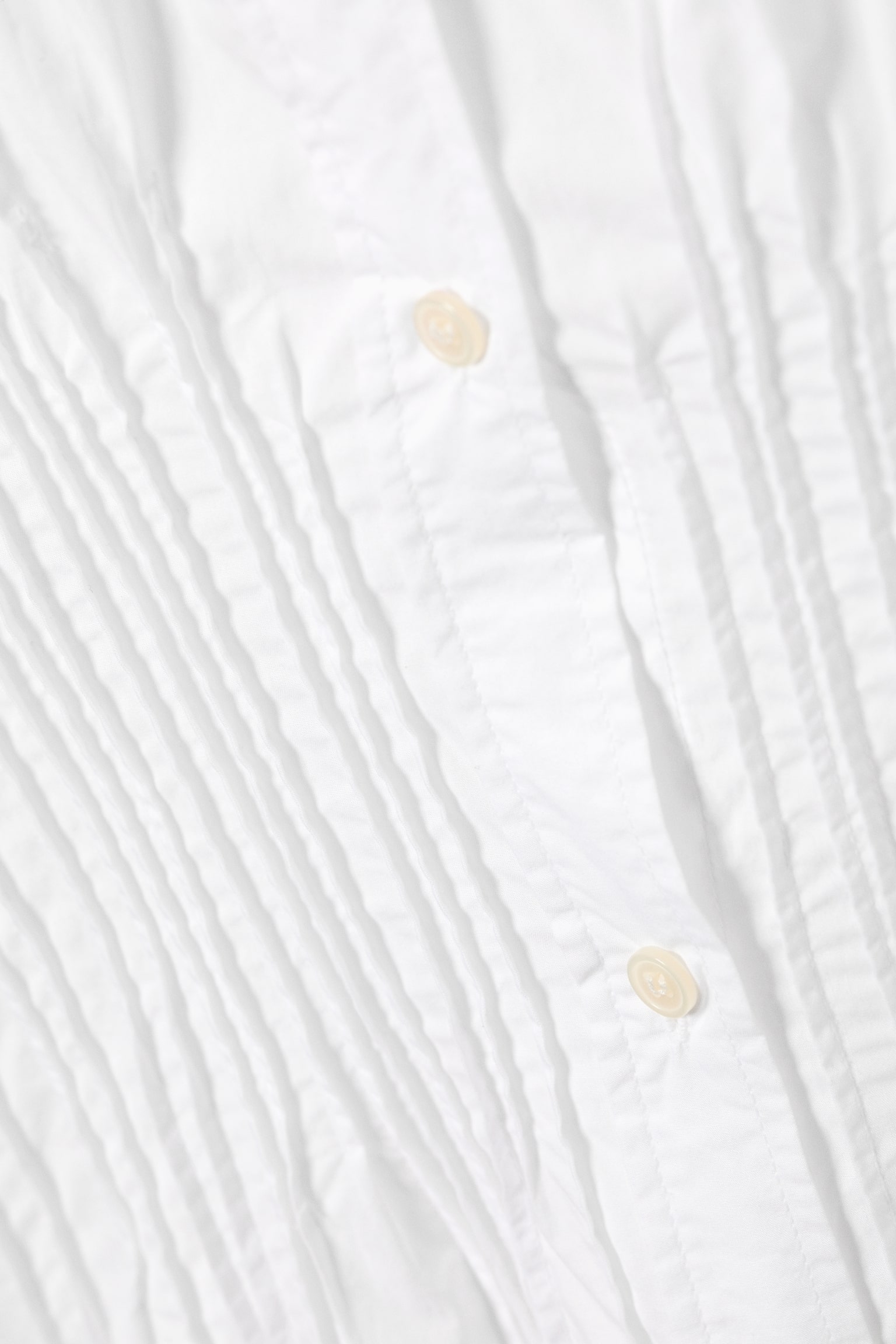 Hemd aus Baumwollpopeline mit geraffter Taille - Weiß/Braun gestreift - 3