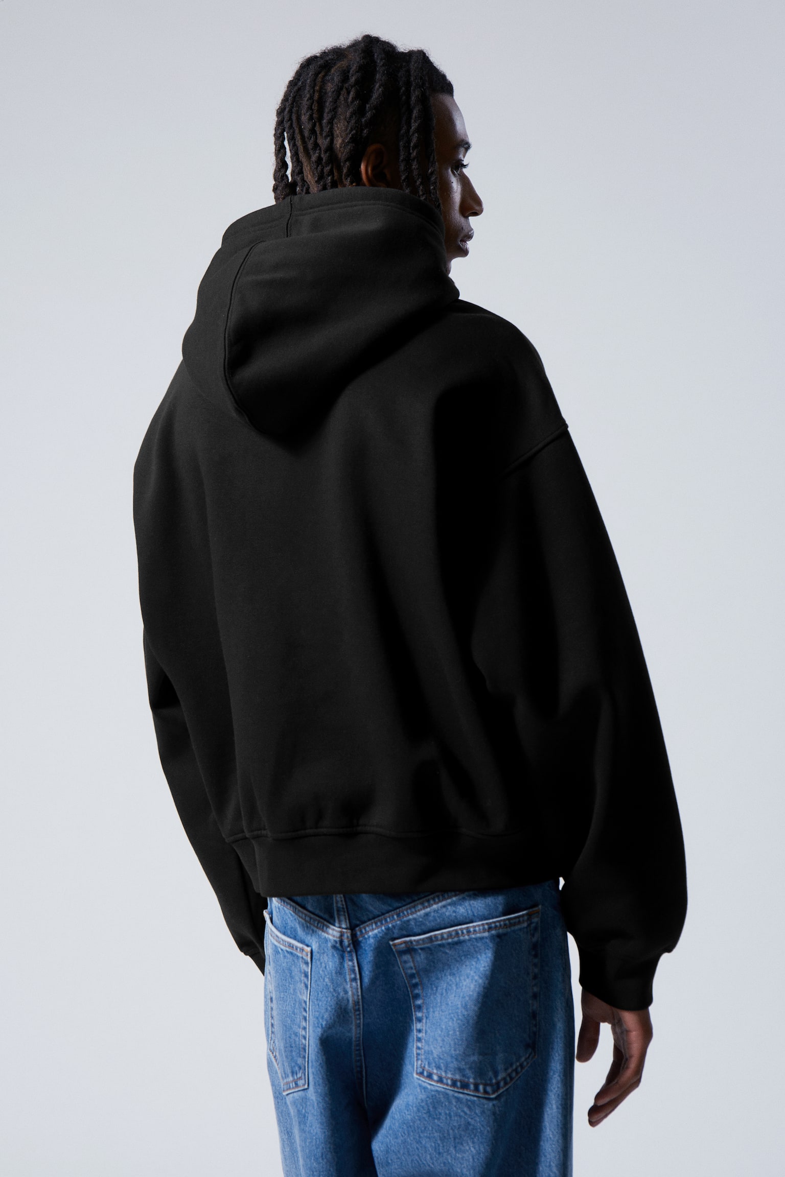 Boxy Heavyweight Hoodie - Black/Medium Brown/Washed Dusty Grey - 5