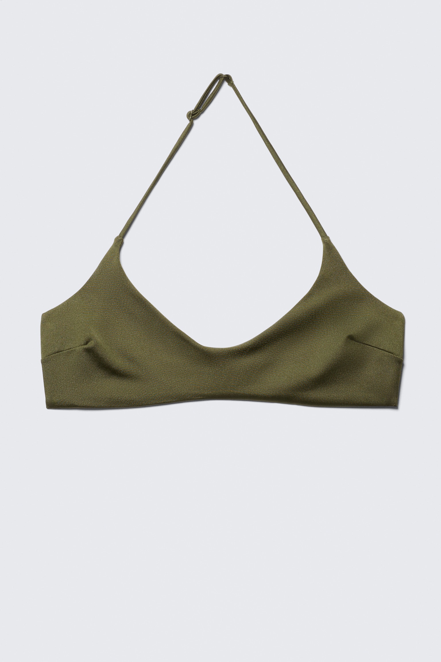 Haut de bikini minimaliste à col licou - Vert foncé/Marron foncé - 2