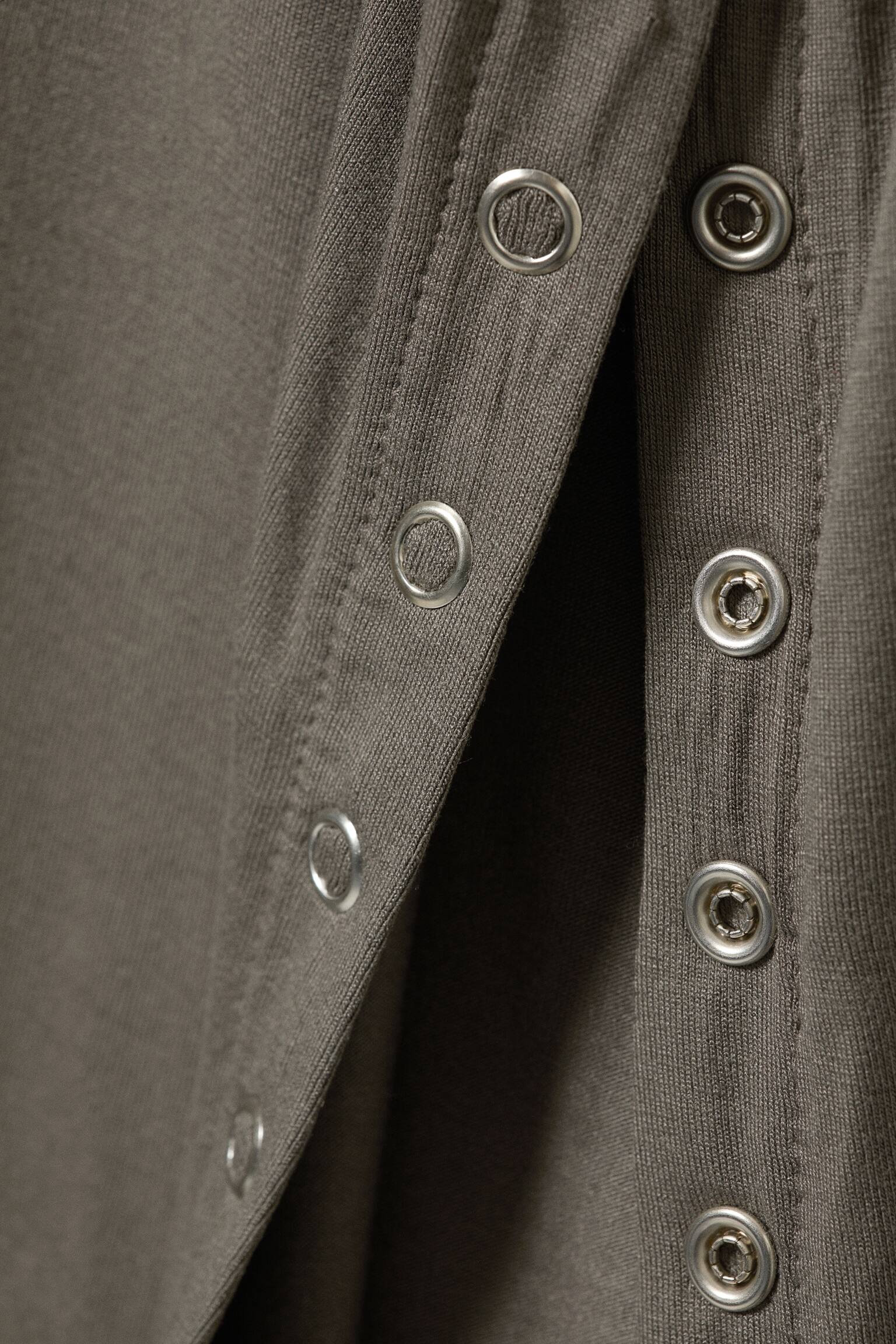 Top slim a maniche lunghe - Grigio polvere/Nero - 5