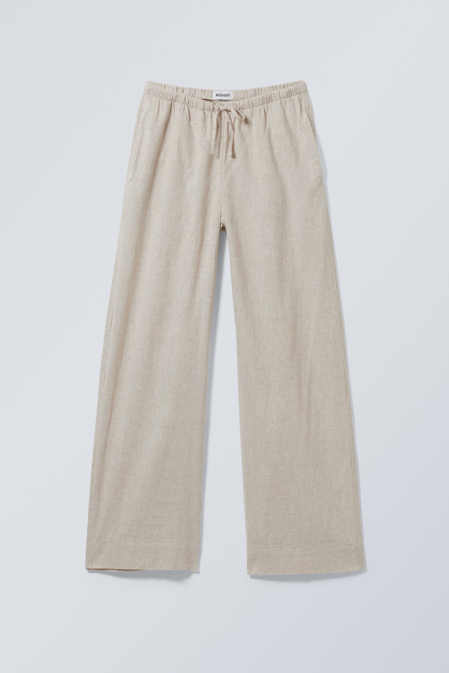 Mia Linen Mix Trousers - Ecru/Black - 2