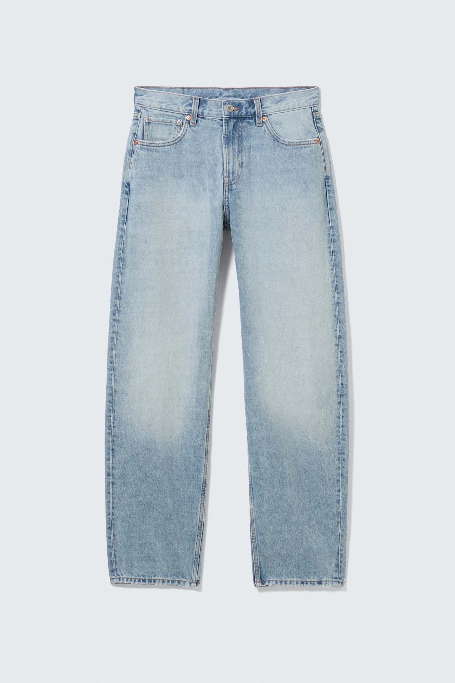 Nebula Mid-Rise Loose Barrel Leg Unisex Jeans - Kimberley Blue – lyseblå/Chelsea Black - Sort/Blue Rinse – mørkeblå - 2