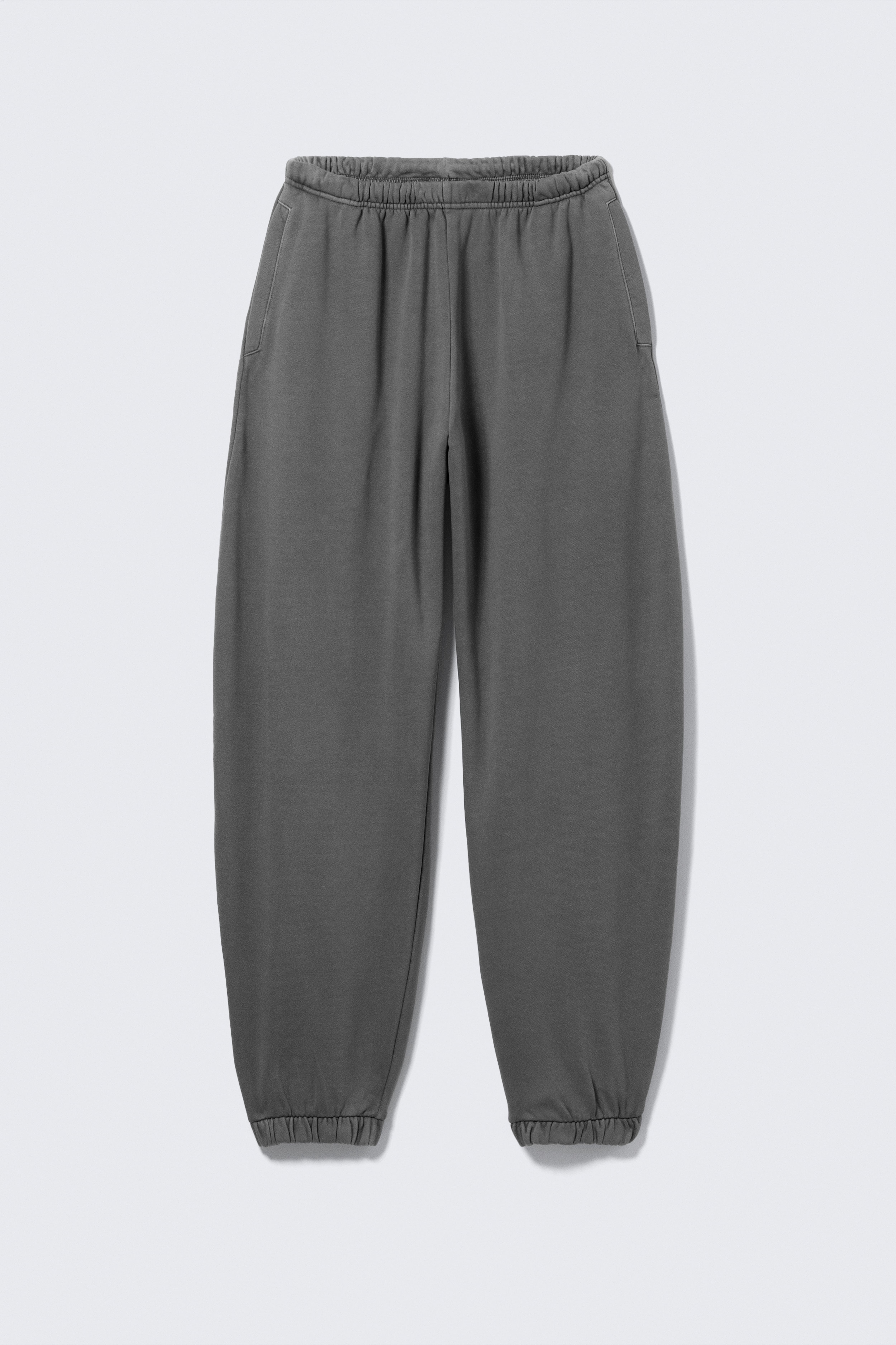 Lockere Sweatpants aus schwerem Baumwollfleece - Verwaschenes Schwarz/Schwarz/Grau meliert