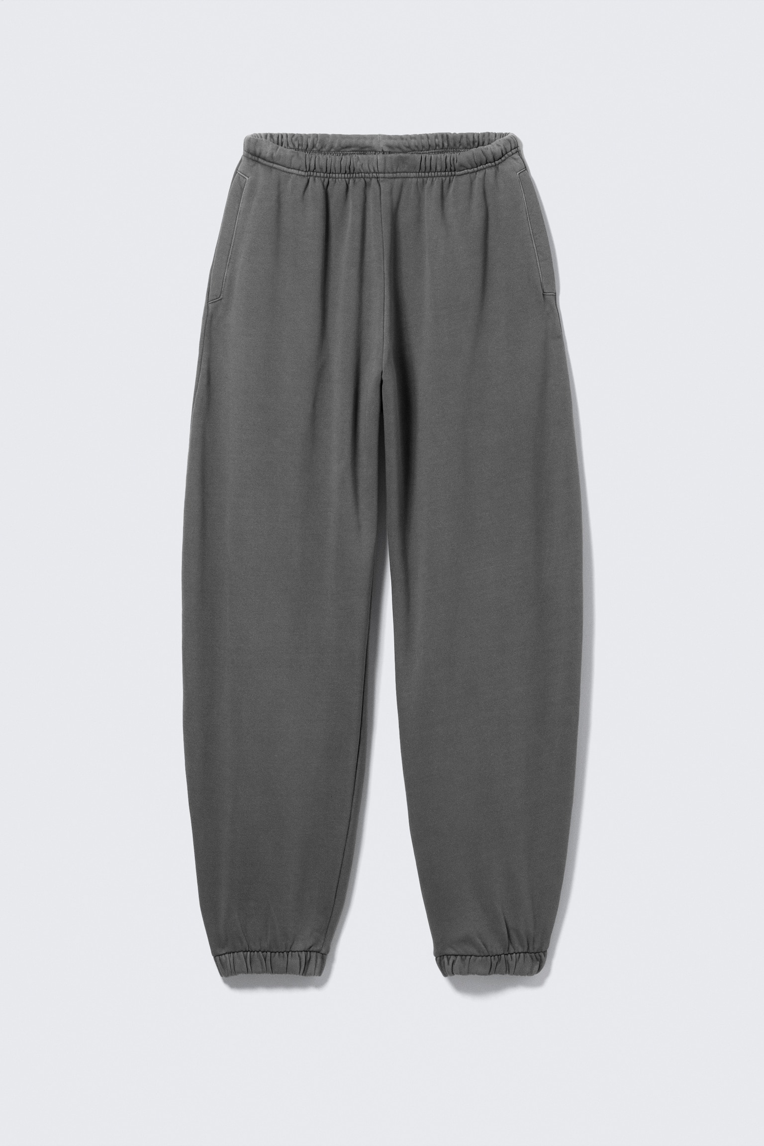 Lockere Sweatpants aus schwerem Baumwollfleece - Verwaschenes Schwarz/Schwarz/Grau meliert - 2