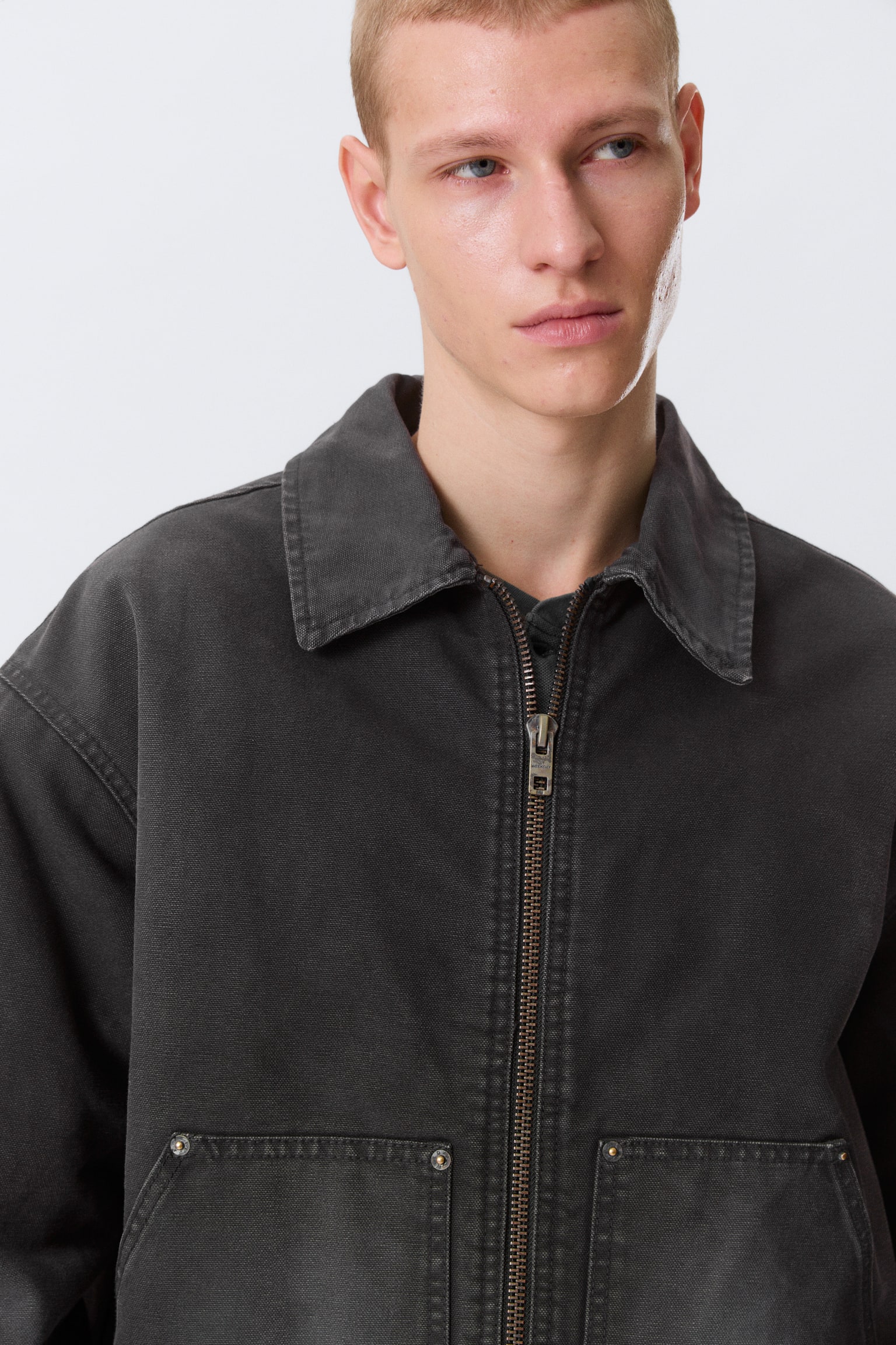 Lockere, verwaschene Utility-Jacke - Verwaschenes Schwarz - 5