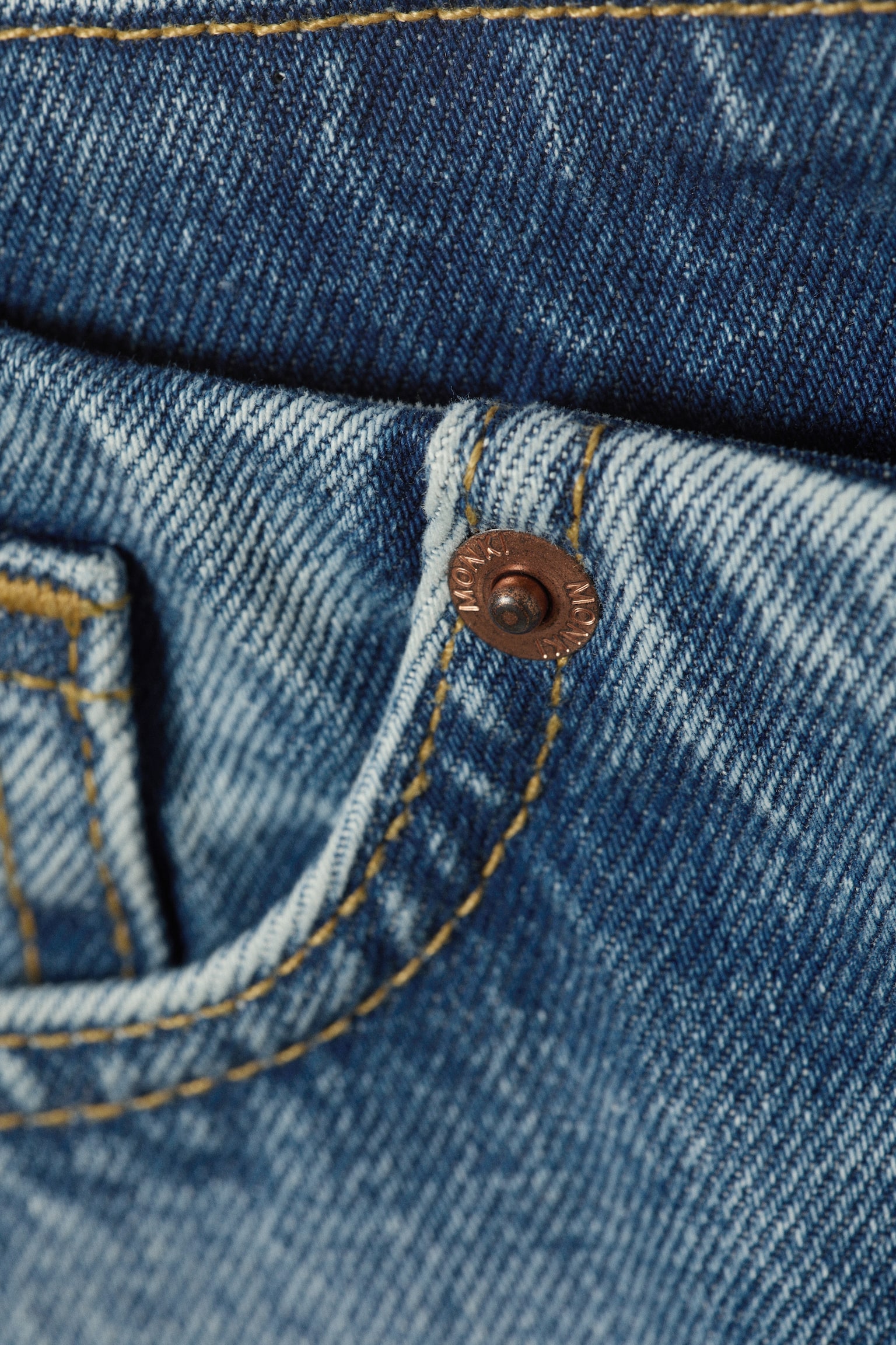 Paz nízke džínsy bez pásu so širokými nohavicami - Blue Horses - Stredne modrá - 3