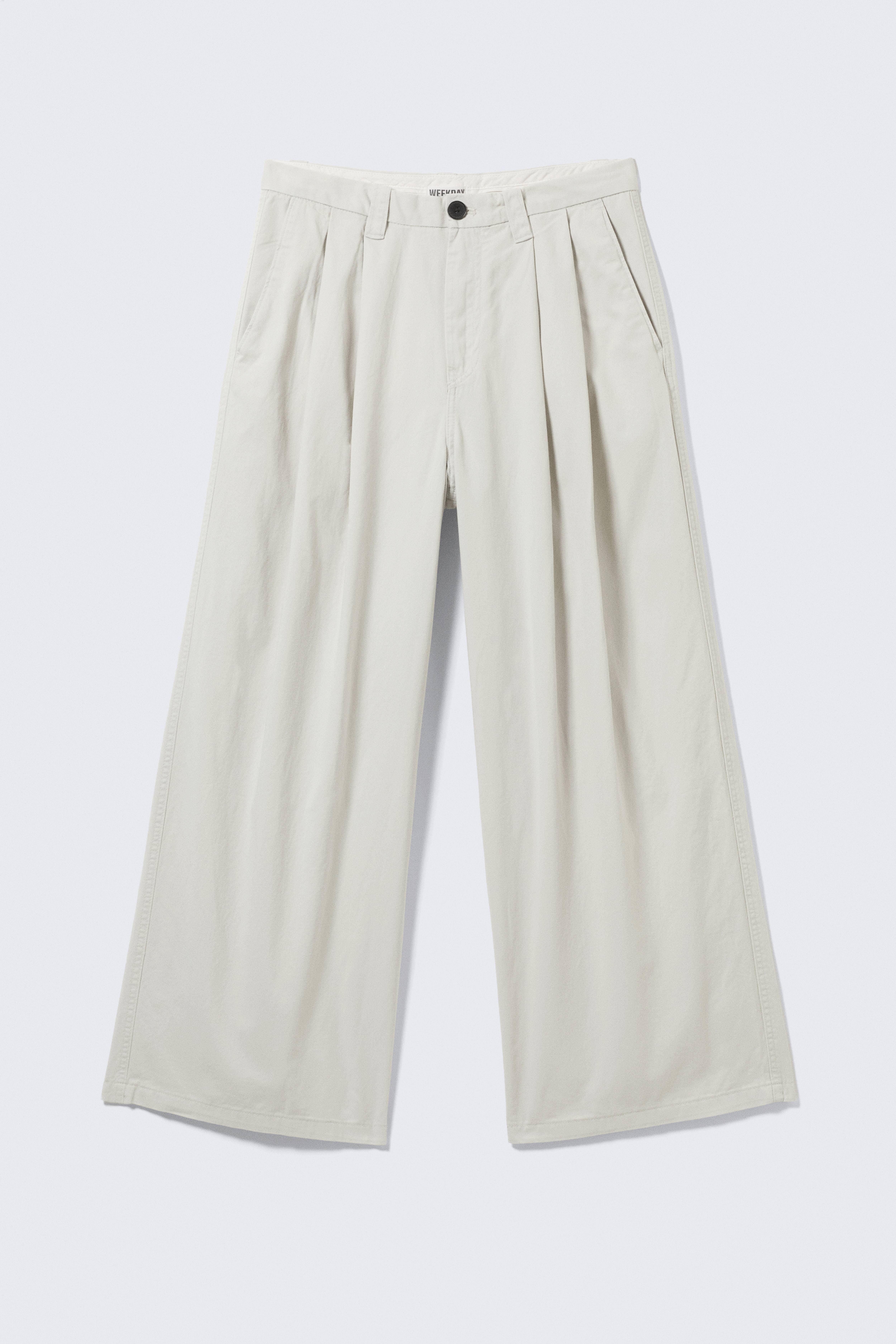 Otis Loose Pleated Cotton Twill Chinos - Light Beige/Dark Grey/Black