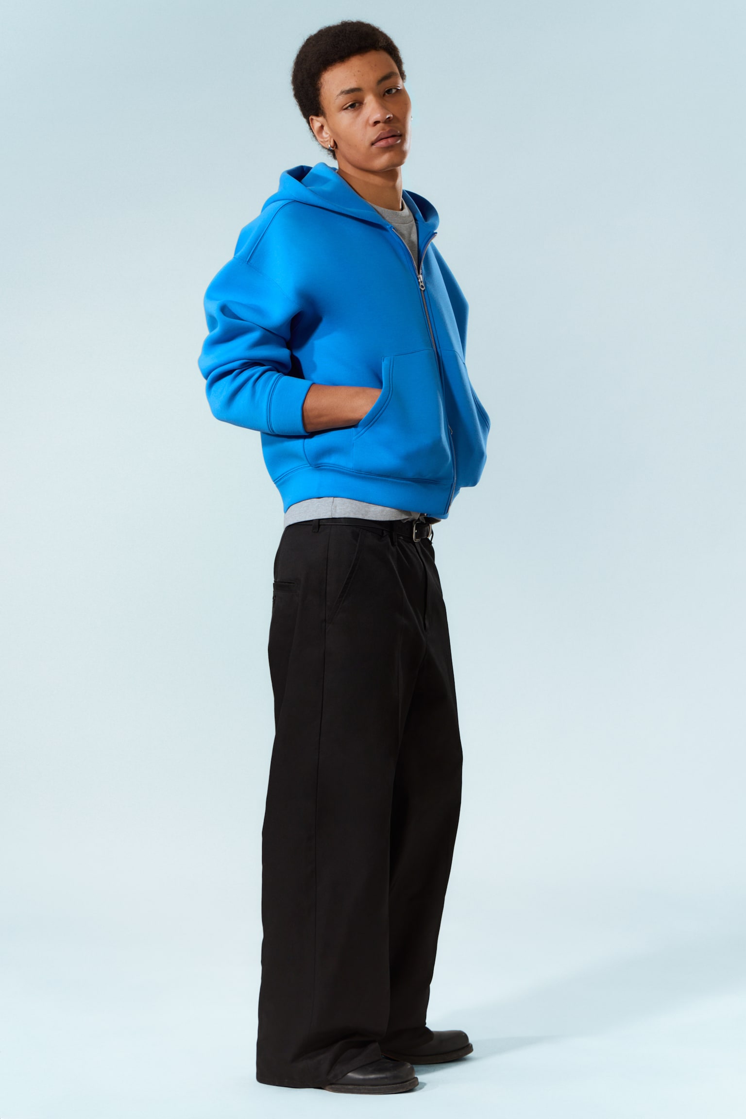 Scuba-Kapuzenpullover mit Reißverschluss Simon - Leuchtendes Blau/Hellgrau meliert/Dunkelblau/Schwarz/Graumeliert/Dunkelbraun/Dunkelgrau meliert - 1