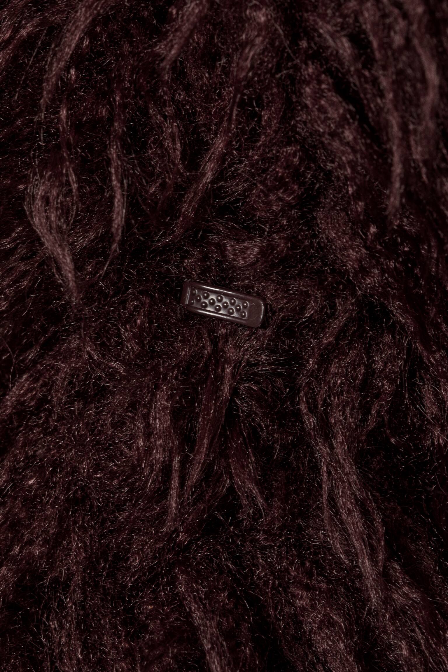 Jacke aus Kunstpelz - Burgunderrot/Dunkelbraun/Beige-braunes Leopardenmuster - 8