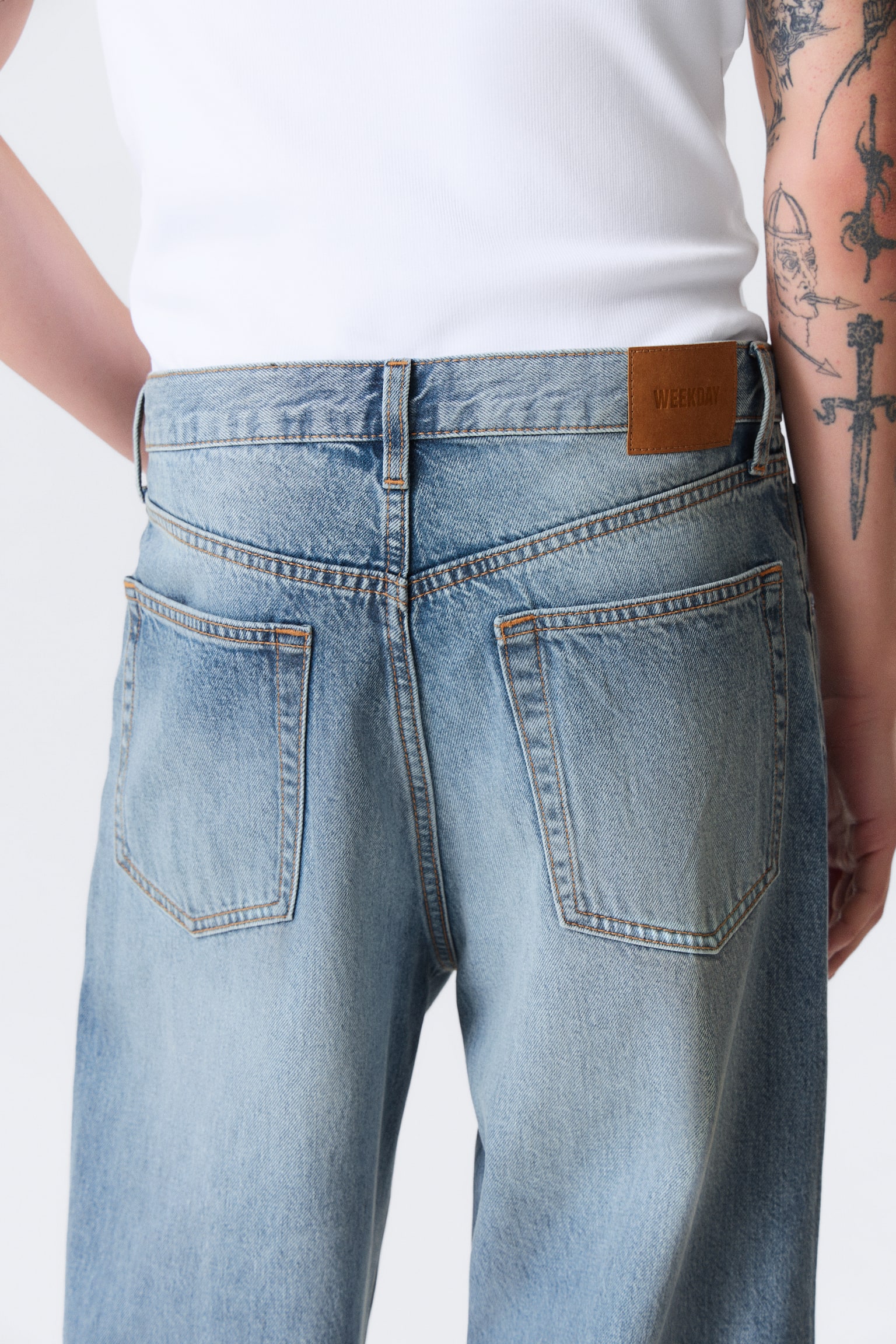 Solar Loose Wide Leg Unisex Jeans - Blue Horses - Mittelblau/Blue Rinse - Dunkelblau/Redondo Black - Gewaschen - 10