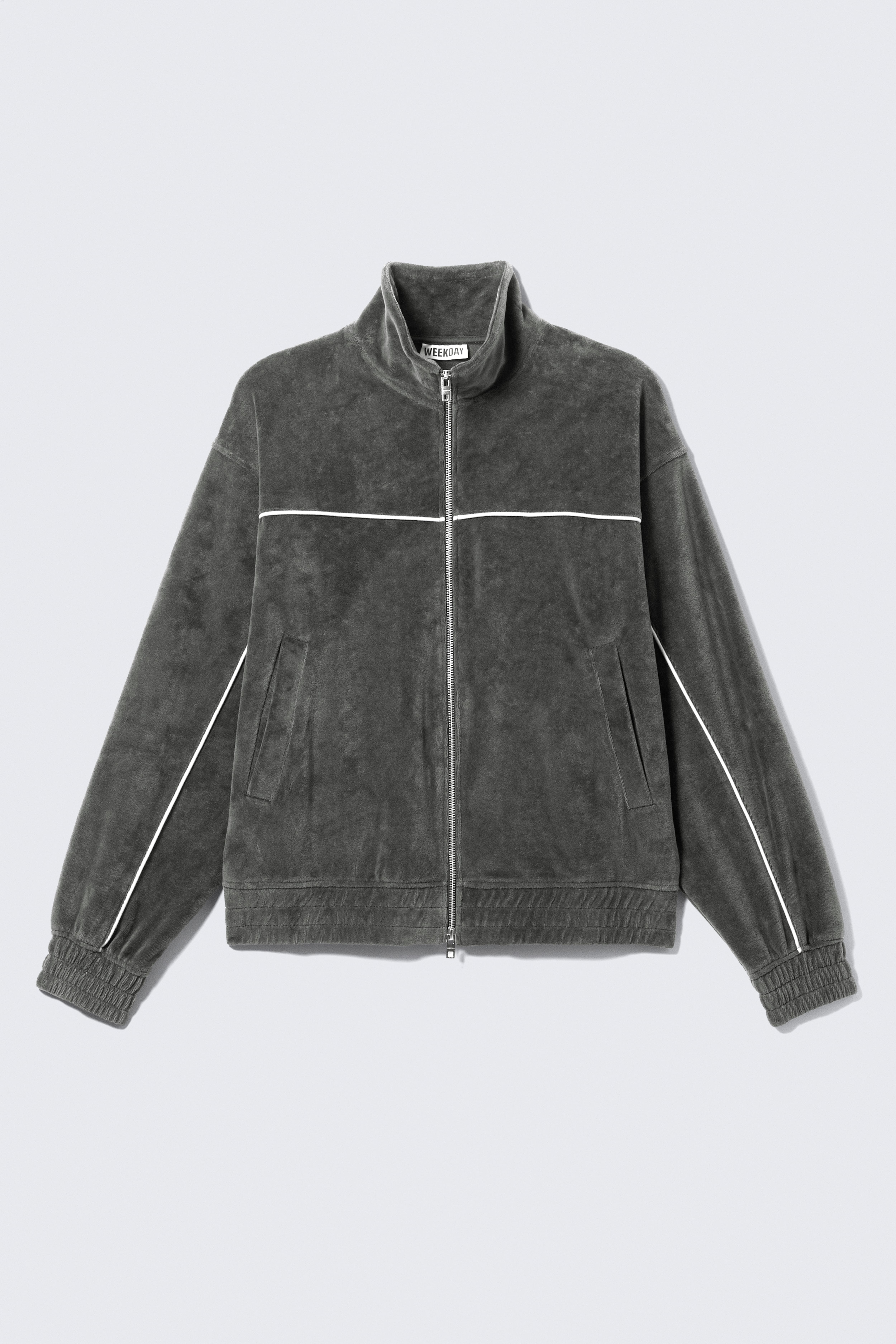 Veste de survêtement ample en velours - Gris foncé