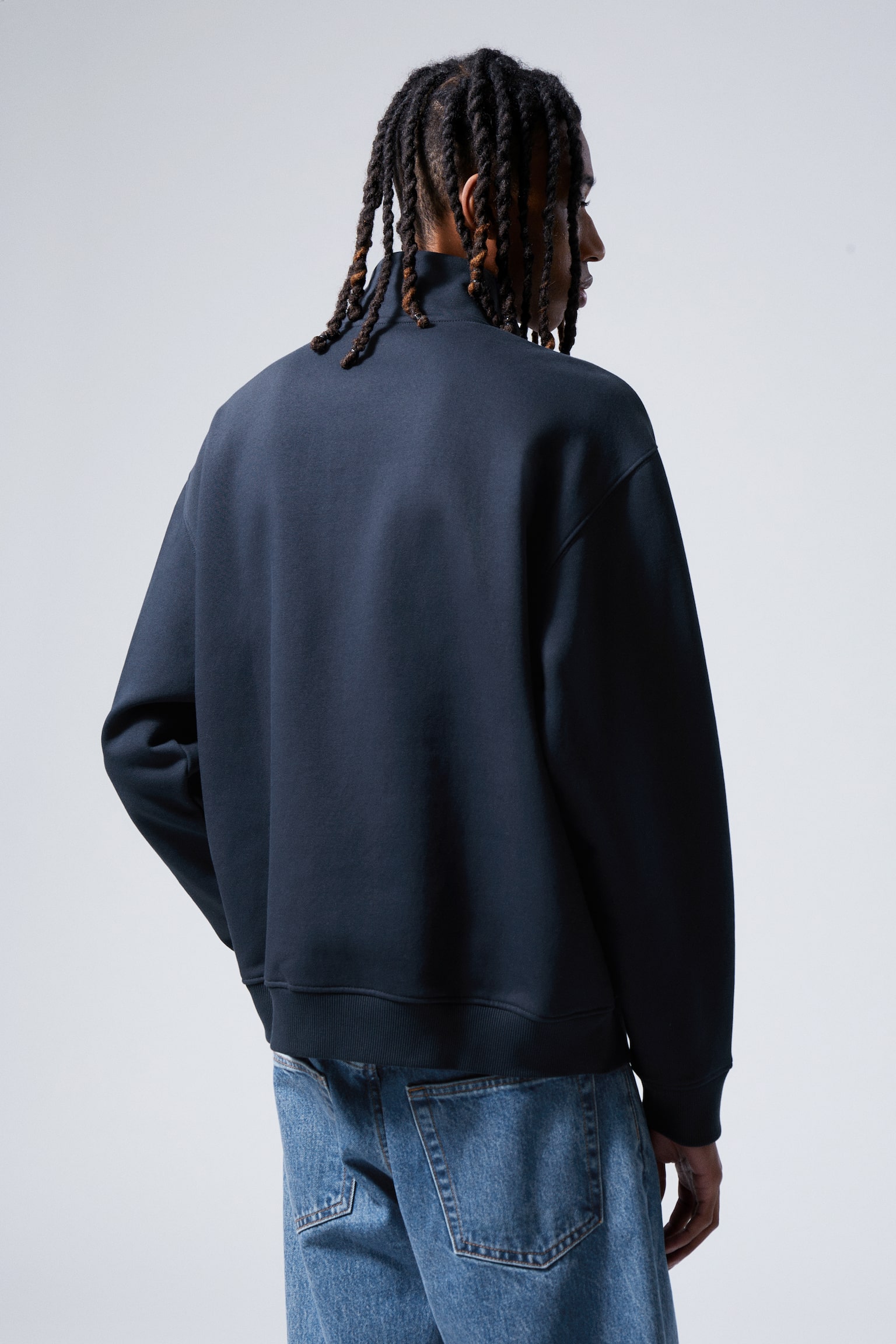 Relaxed Heavy Half Zip Sweater - Dark Blue/Light Grey/Dusty Grey/Black/Dark Brown/Dark Khaki Green - 5