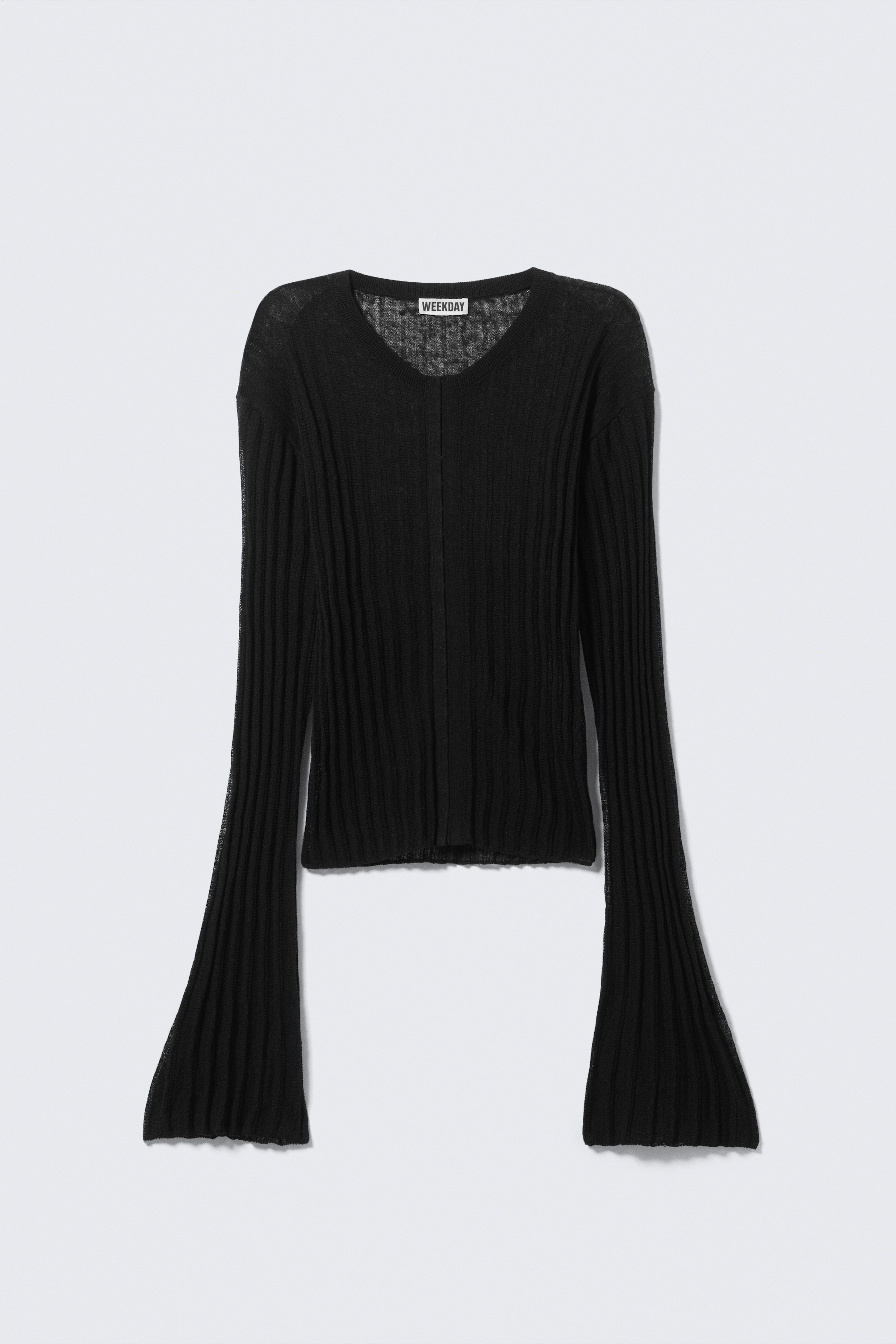 Áttetsző lenes keverék kardigán - Fekete/Ekrü