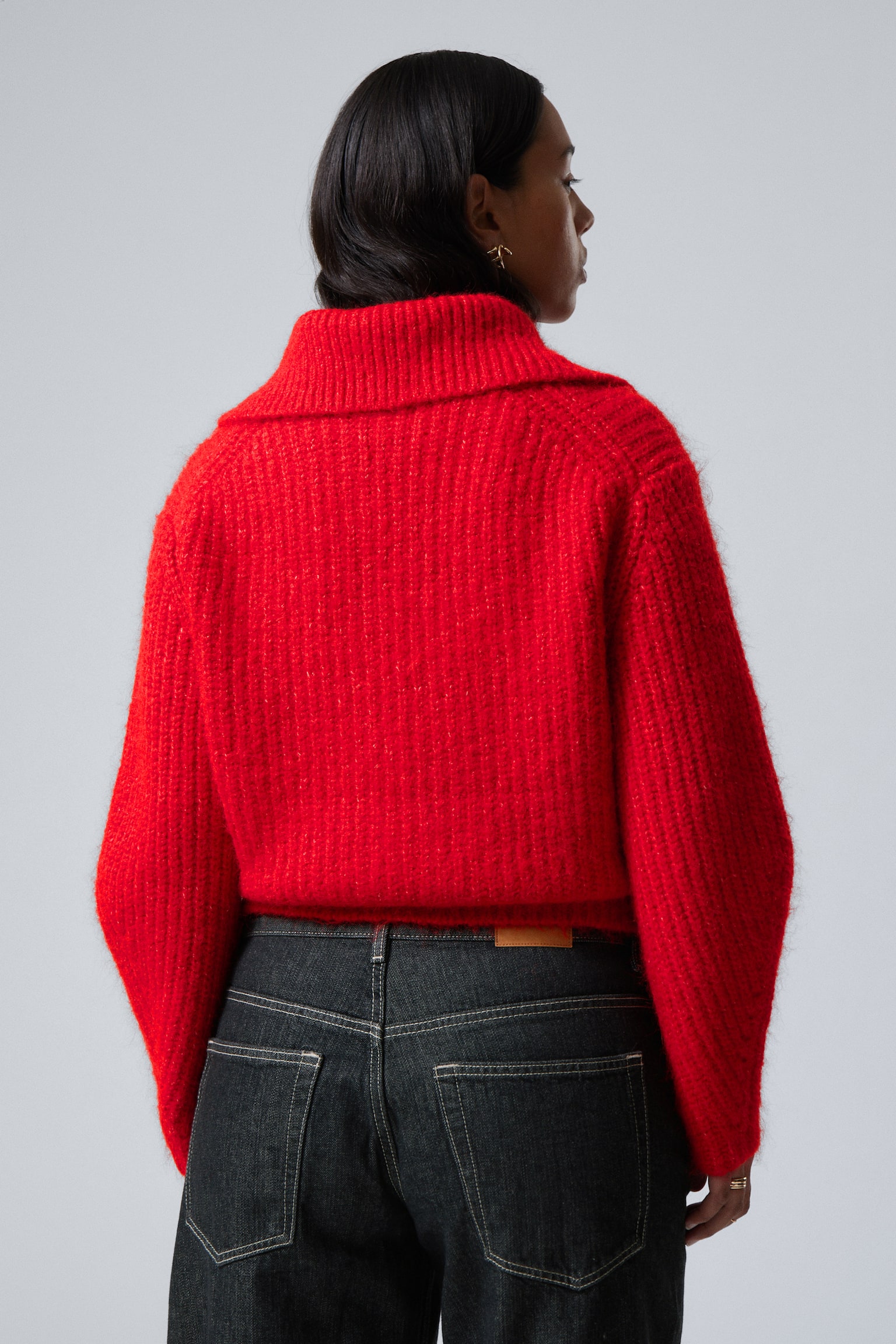 Bea Zip Cardigan - Red/Dark Navy - 3