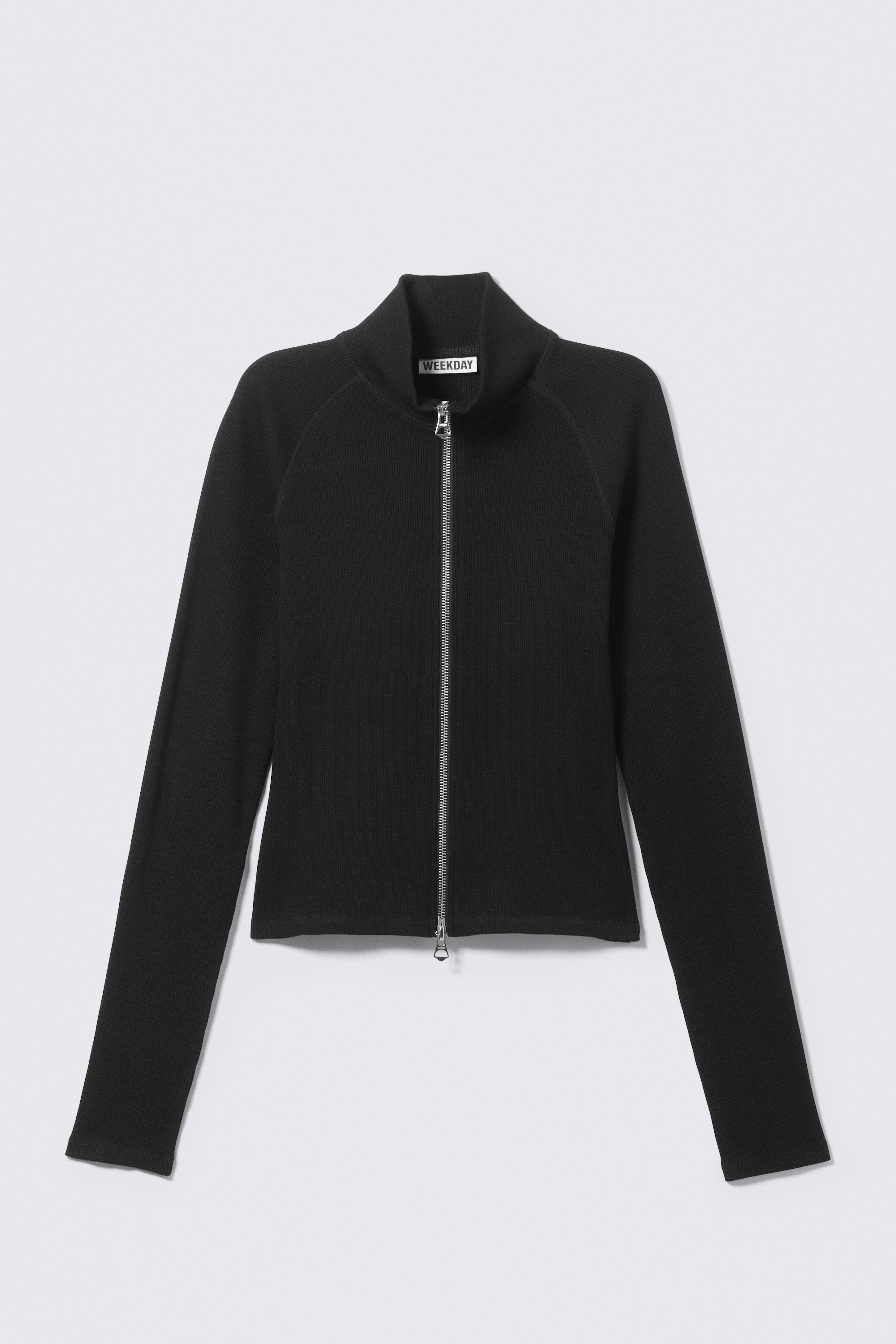 Top aderente a collo alto - Nero/Grigio scuro lavato