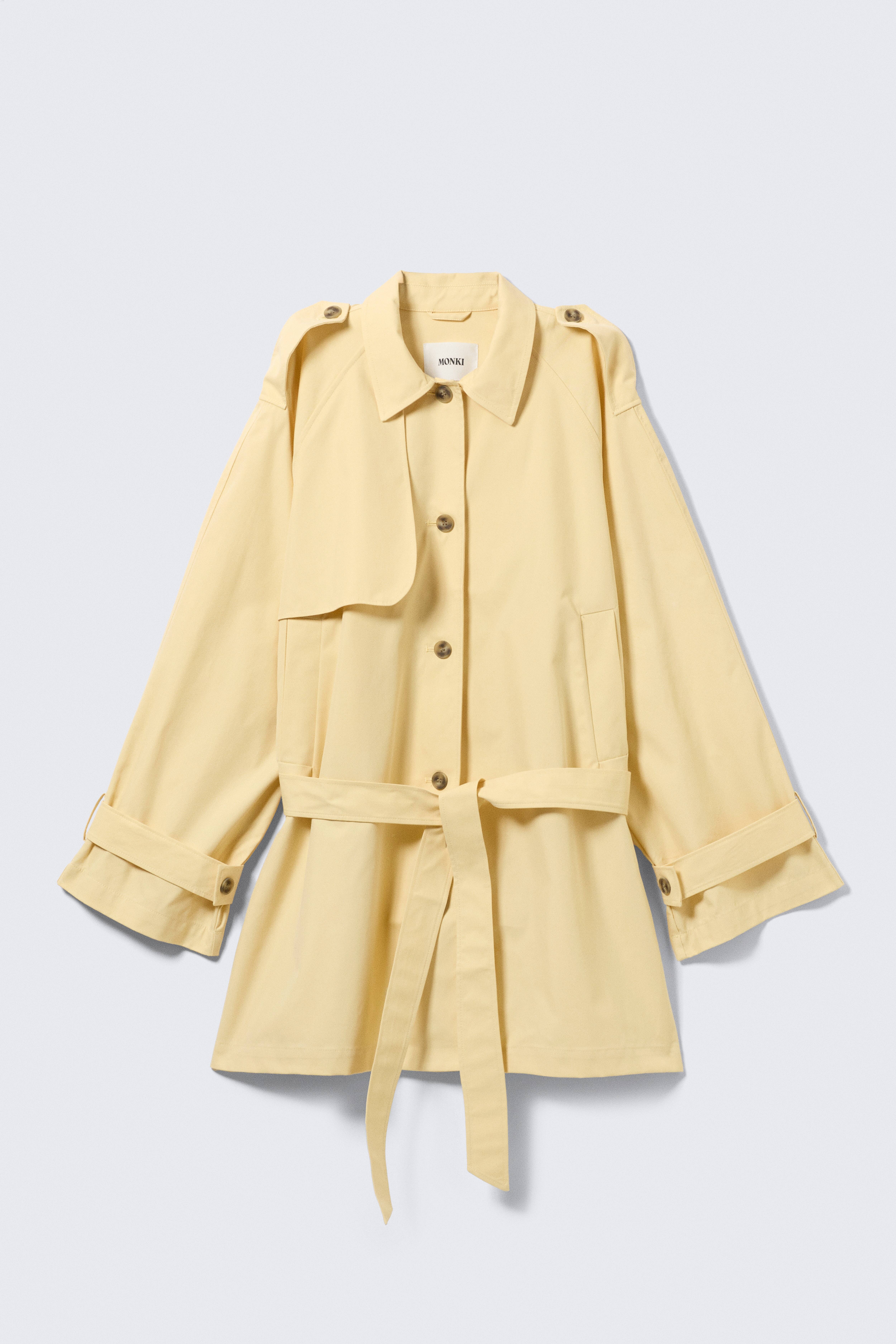 TRENCH À BOUTONNAGE DROIT AMPLE ROSABEL - Jaune clair