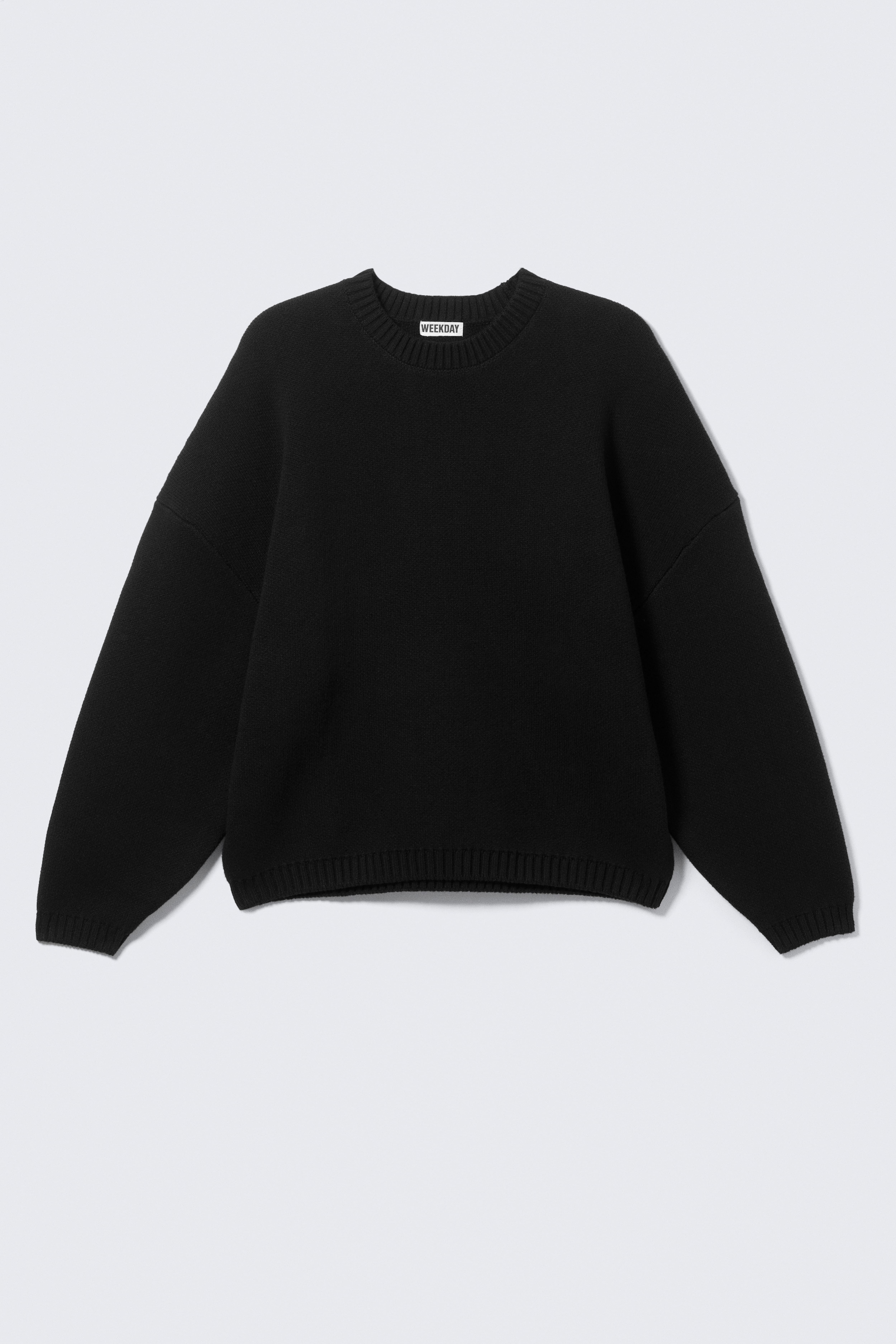 Oversized trui van zwaar katoen - Zwart