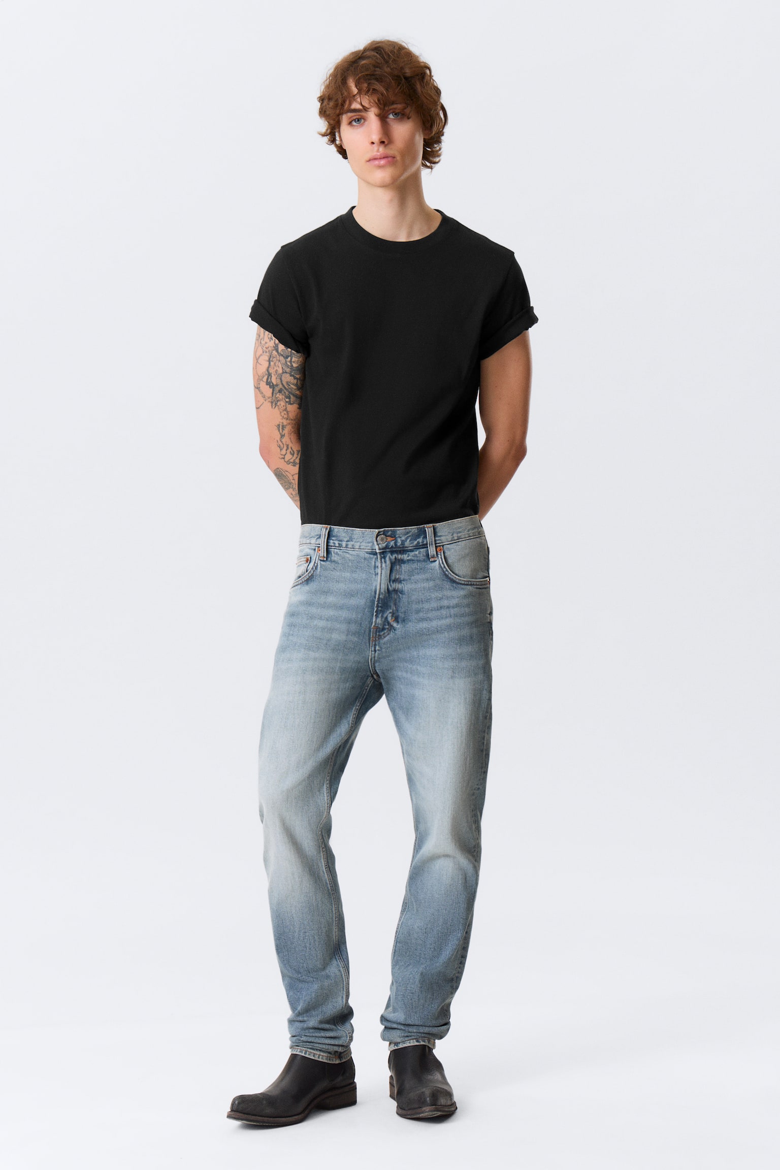 Jeans Orion a gamba dritta e vita media - Blue Horses - blu medio/Deep Sea Blue - blu scuro/Lavaggio nero – Nero - 1