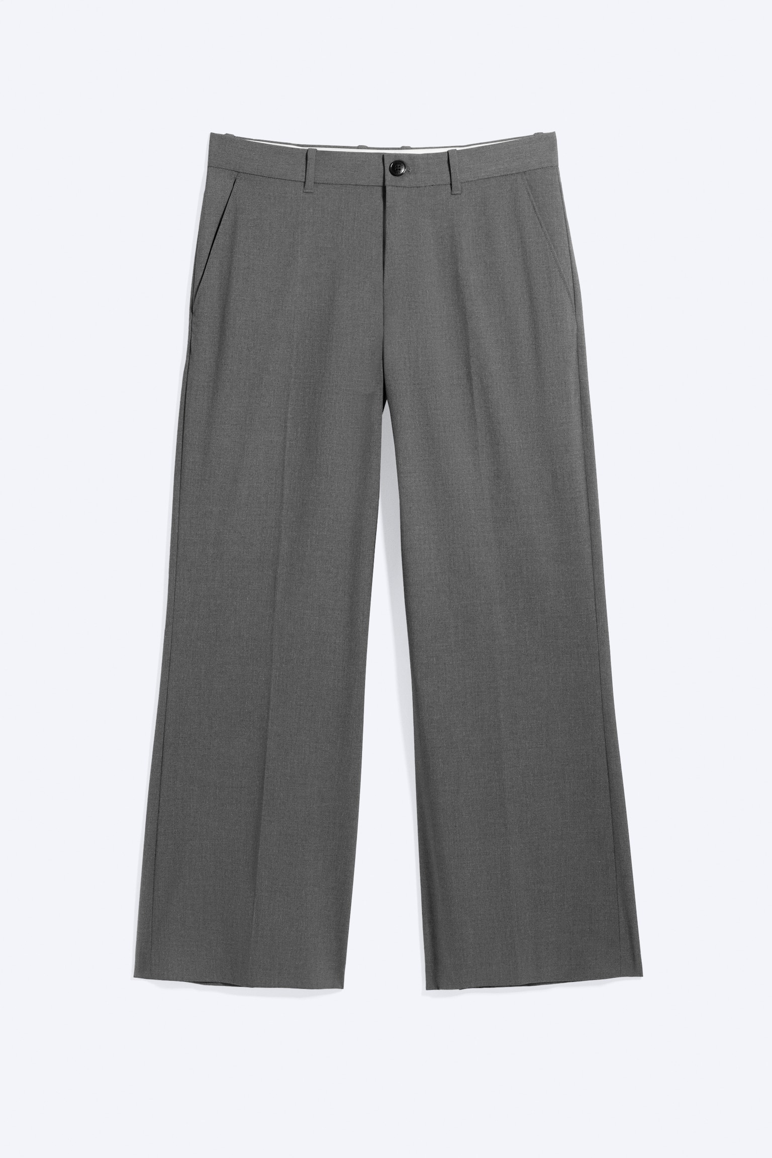 Moe lågmidjade kostymbyxor med bootcut - Gråmelerad/Svart
