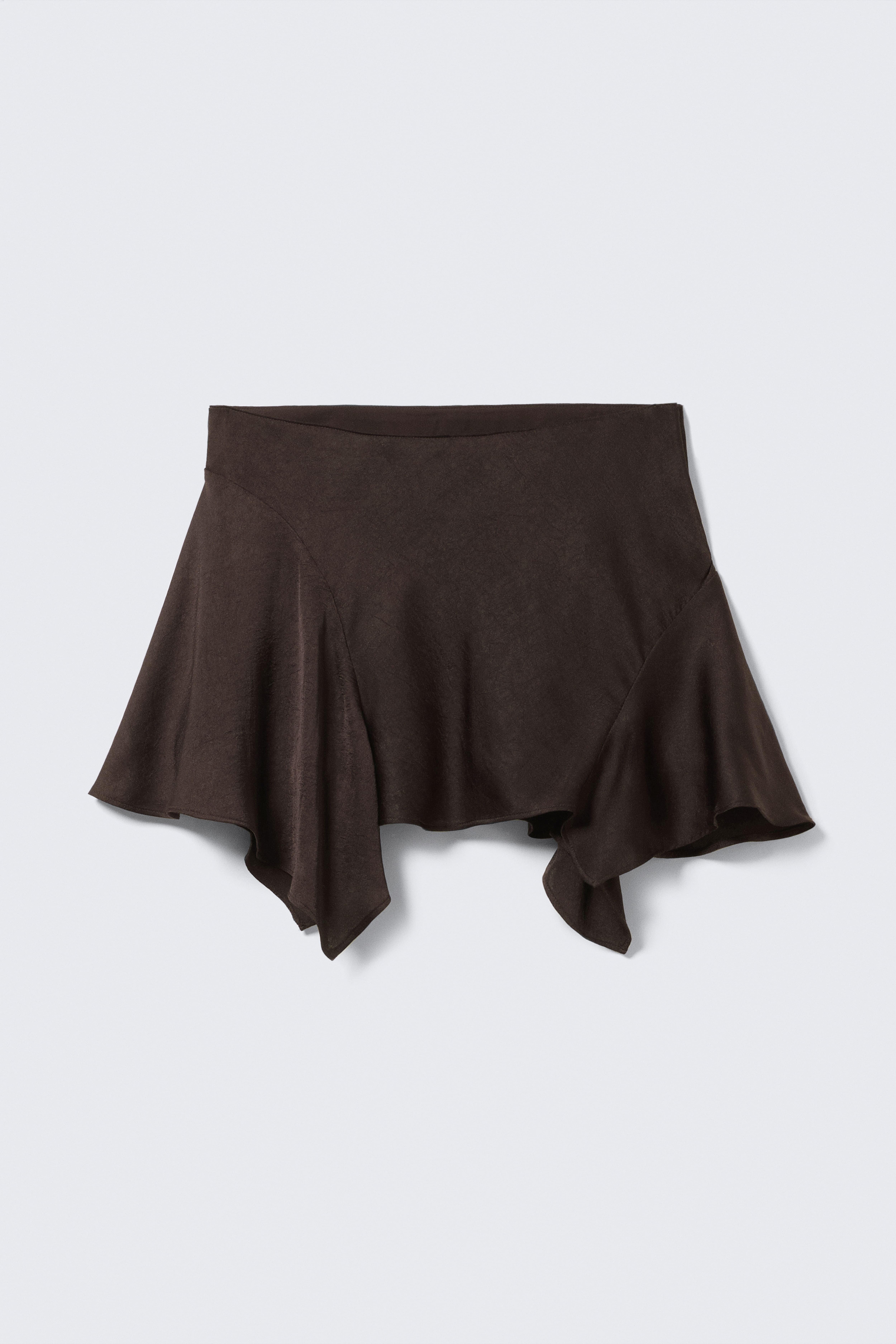 Asymmetrischer Midirock - Dunkelbraun
