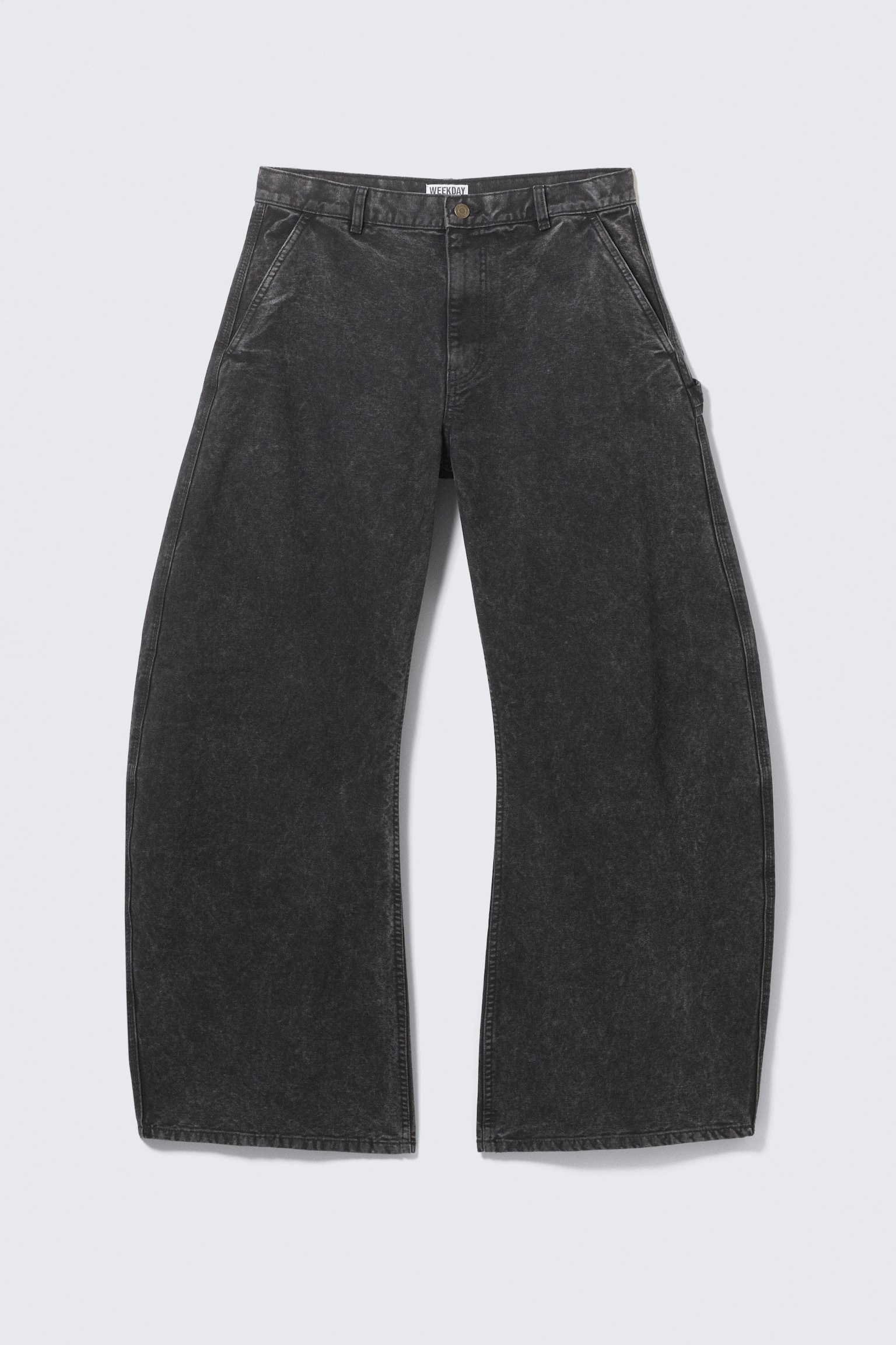 Weit geschnittene Workwear-Hose mit Barrel-Bein - Gewaschenes Schwarz - 2