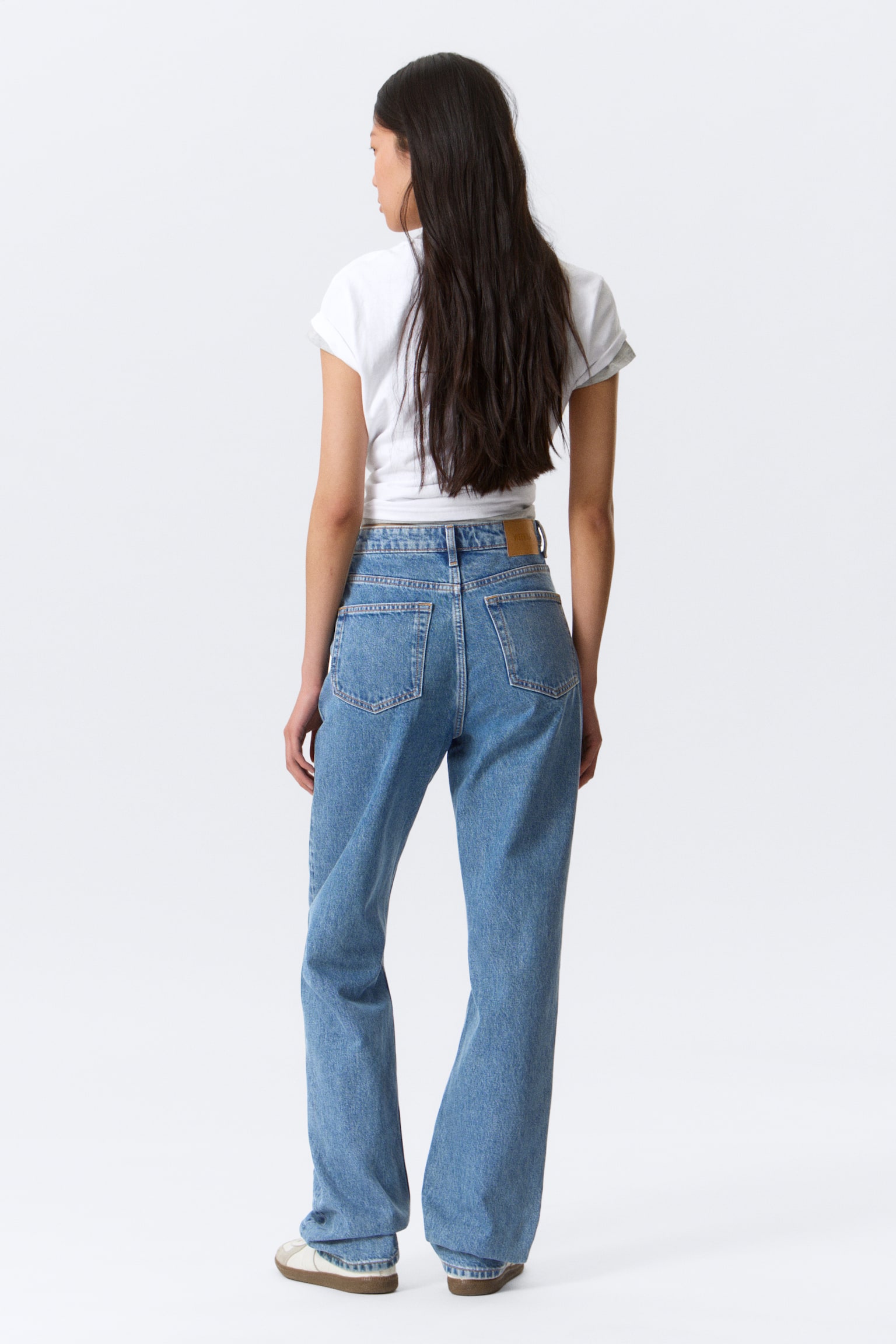 Rowe Super High Waisted Regular Straight Leg Jeans - 90s Blue - Medium Blue/Angel Blue - Dark Blue/Port Blue - Light Blue/Echo Black - Black - 8