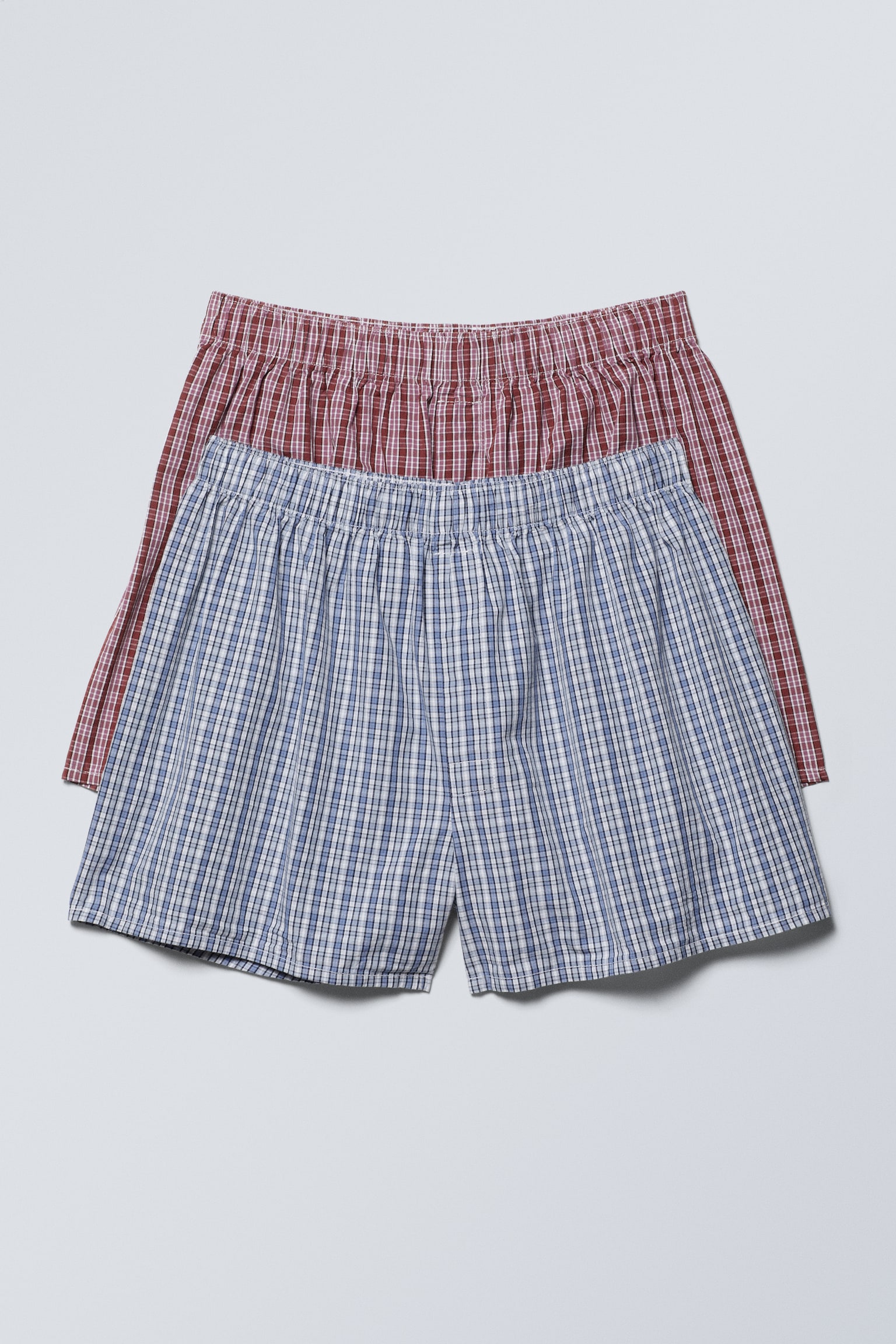 2-pack Boxer Shorts - Purple Checks Blue Checks/White, Blue Stripes/Grey/Blue Stripe & Check - 1