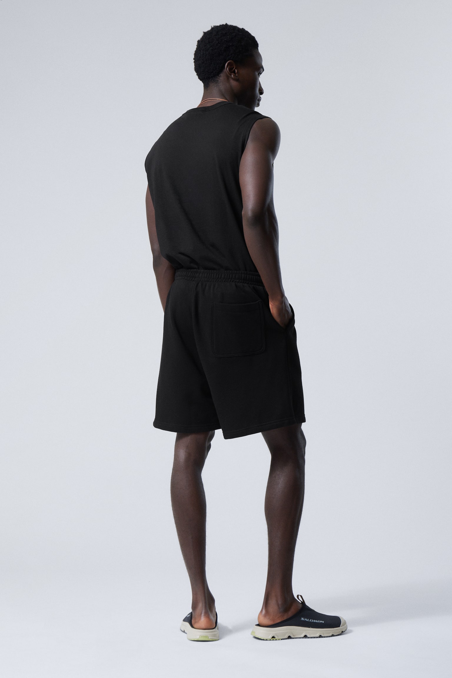 Relaxed Midweight Shorts - Black/Grey Melange - 5