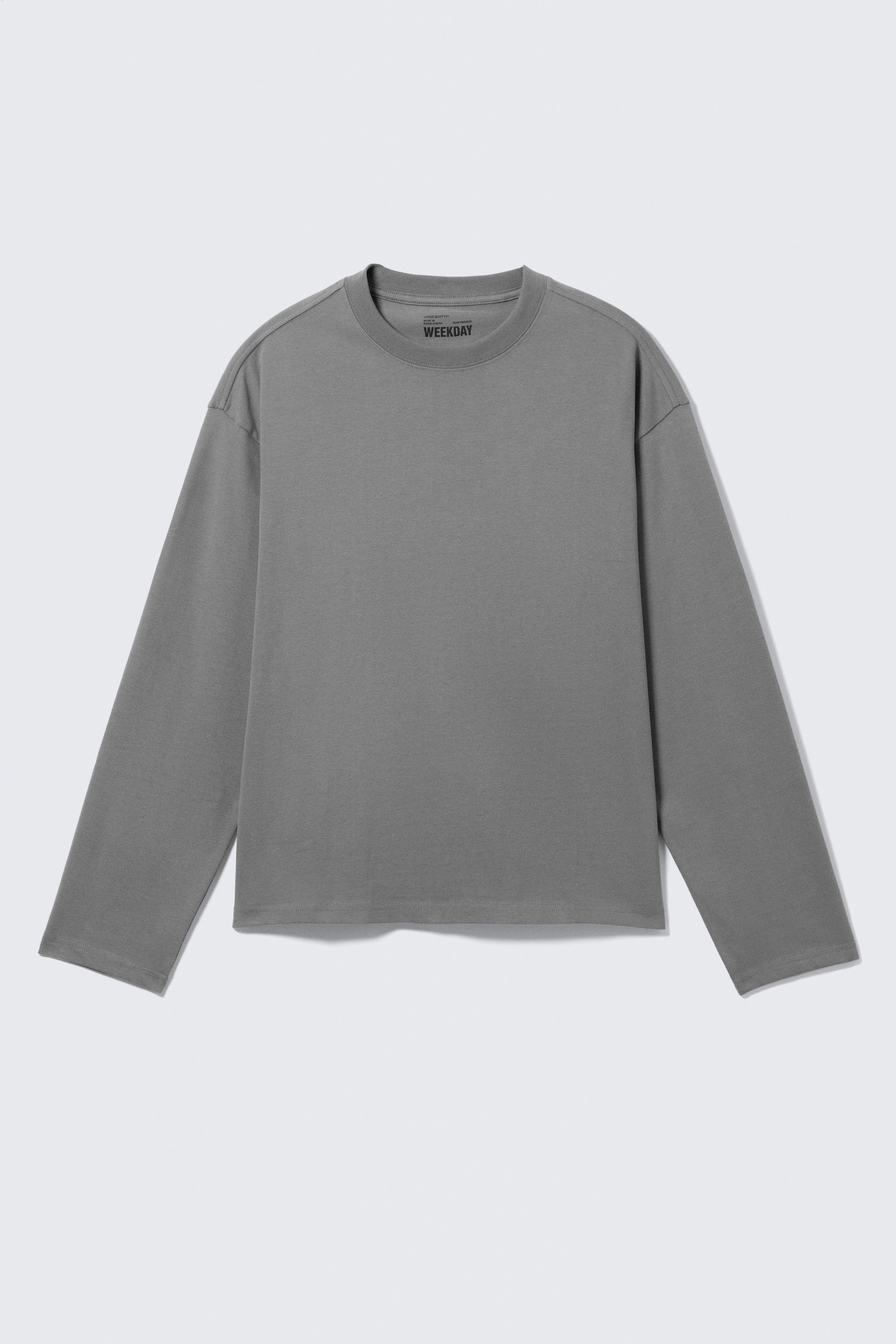 Boxy Longsleeve mit lockerer Passform - Staubgrau/Weiß & Navy gestreift/Weiß/Schwarz/Dunkles Marineblau/Blau & weiß gestreift/Helles Maulwurfsgrau/Dunkelbraun gestreift/Gewaschenes Blau/Dunkelgrün/Dunkelbraun - 2