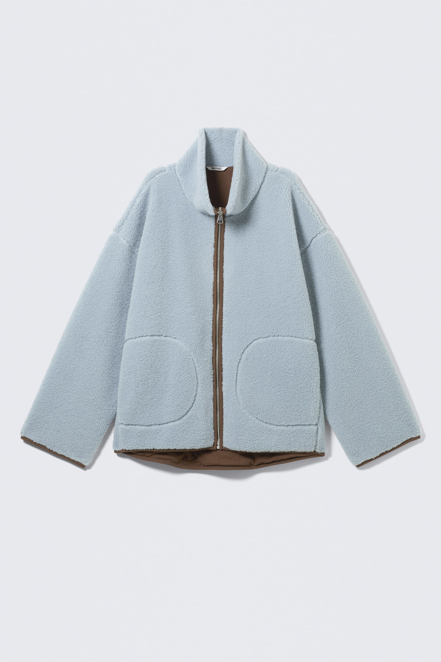 Relaxed Pile Fleece Jacket - Ljusblå - Brun foder/Ljus Dimmig Beige - 2