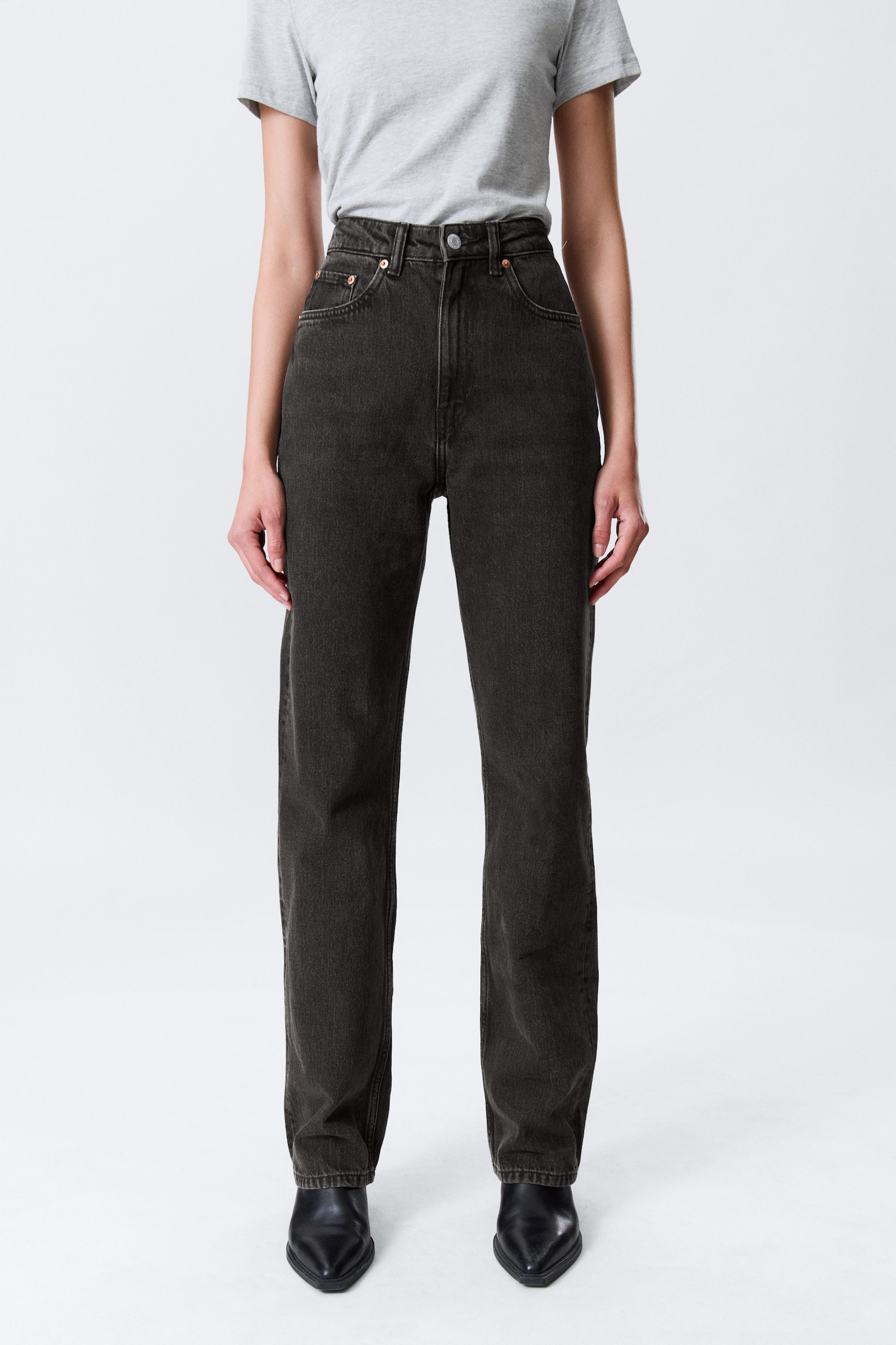 Extra hoge rechte jeans Rowe - Echo Black – Zwart/Angel Blue - Dark Blue/Port Blue - Lichtblauw - 3